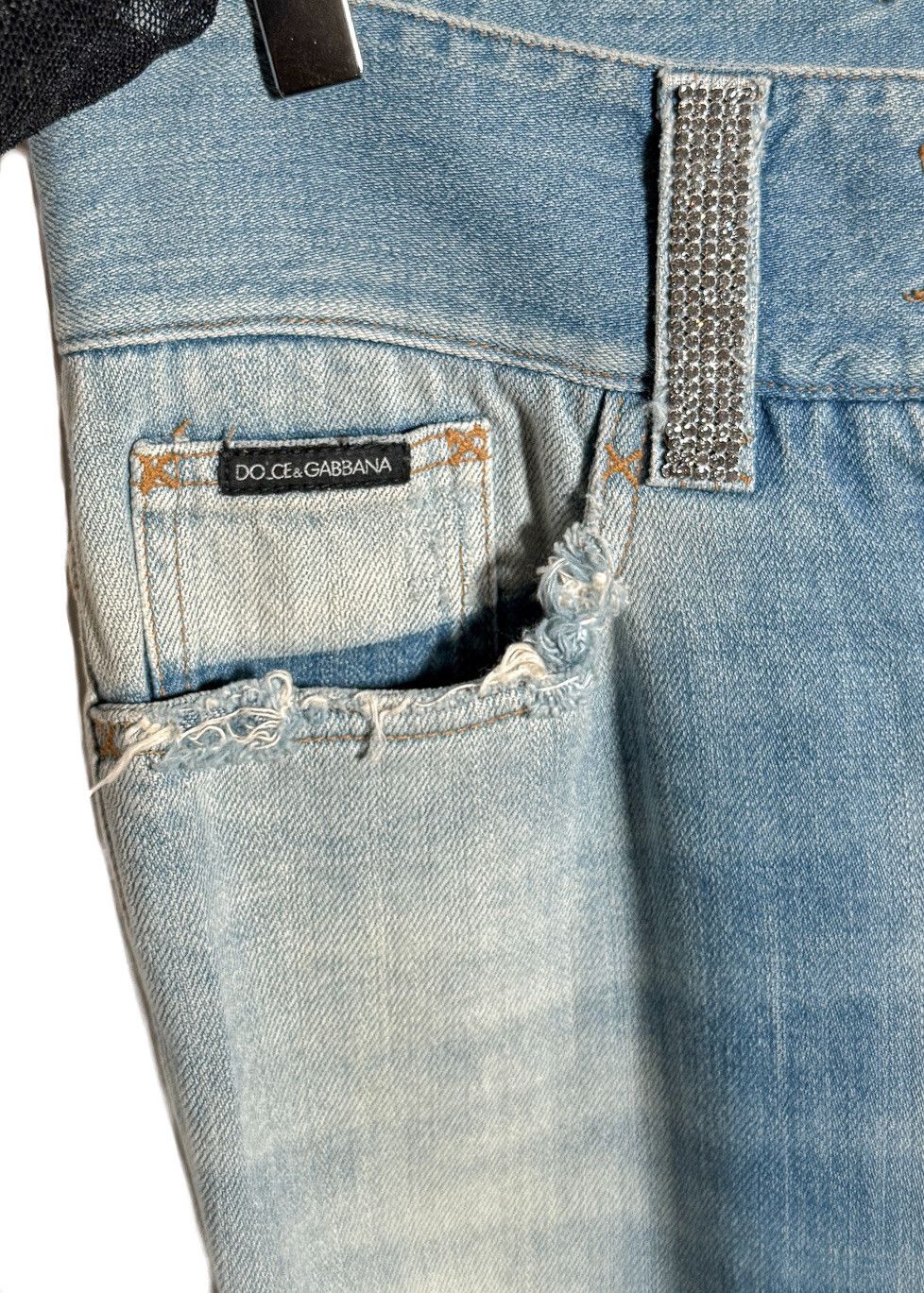 Dolce & Gabbana Dolce & Gabbana Vintage SS03 Rhinestone DG Blue Jeans Size 28" / US 6 / IT 42 - 6 Thumbnail