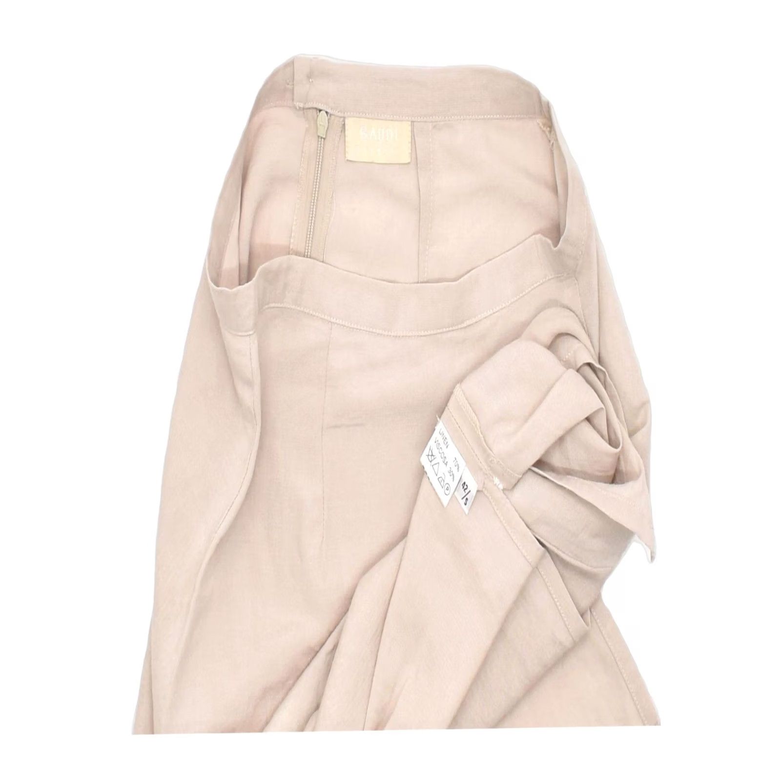 Vintage GAUDI Womens High Waist Pencil Skirt Pink Linen Medium W26 IT 42 Size 32" / US 10 / IT 46 - 3 Thumbnail