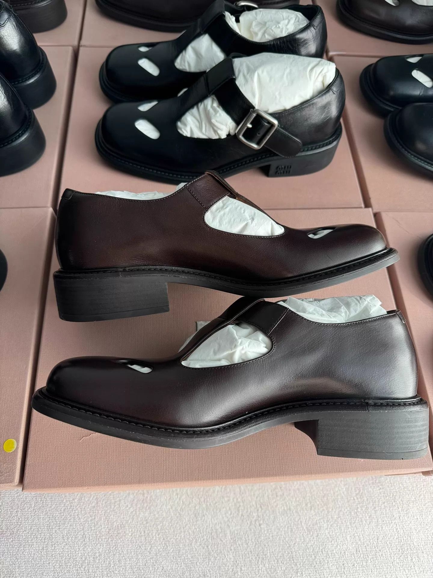 Miu Miu MIU MIU Mary Jane T-strap leather shoes brown 36 Size US 5.5 / IT 35.5 - 7 Thumbnail