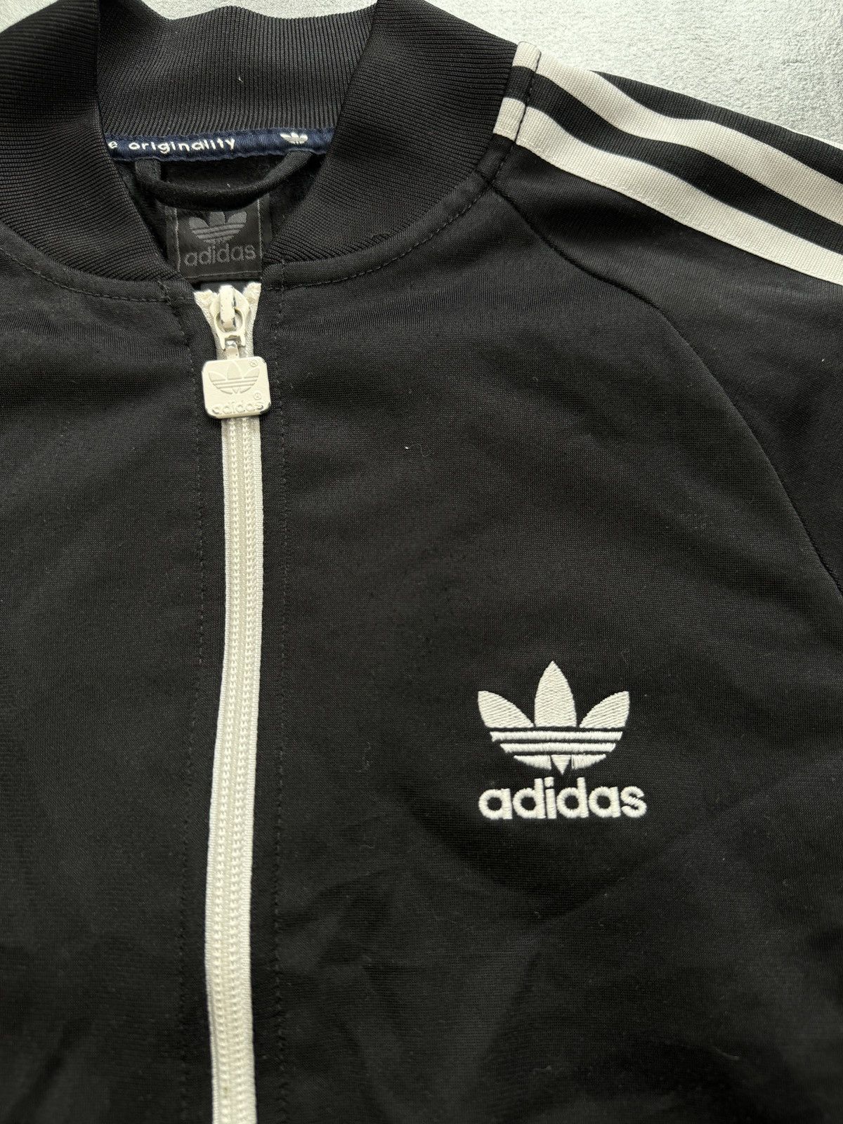 Adidas × Vintage Adidas 3 Stripes Vintage zip black logo boxy rap skate y2k Size US XS / EU 42 / 0 - 4 Thumbnail