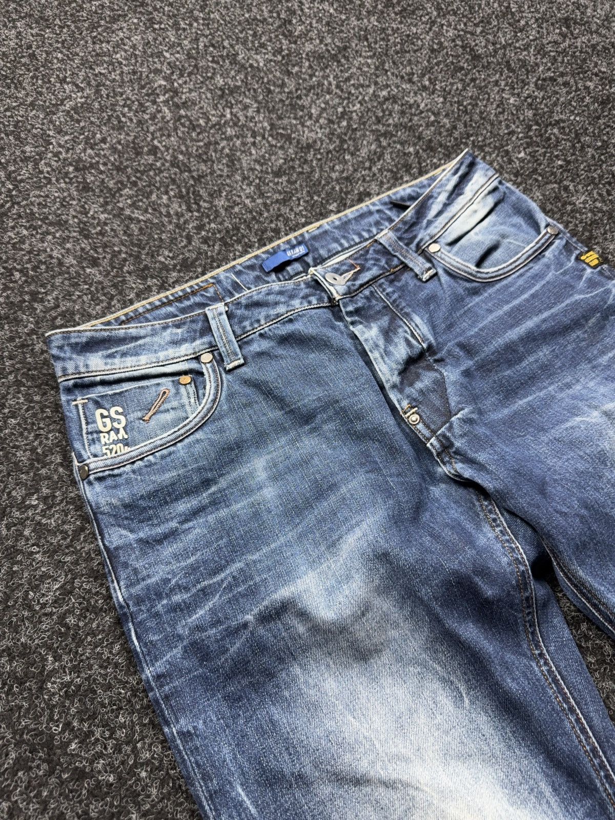 G-Star Vntg 00s G-Star RAW Y2K Faded Zip Pocket Rock Denim Jeans Size US 32 / EU 48 - 7 Thumbnail