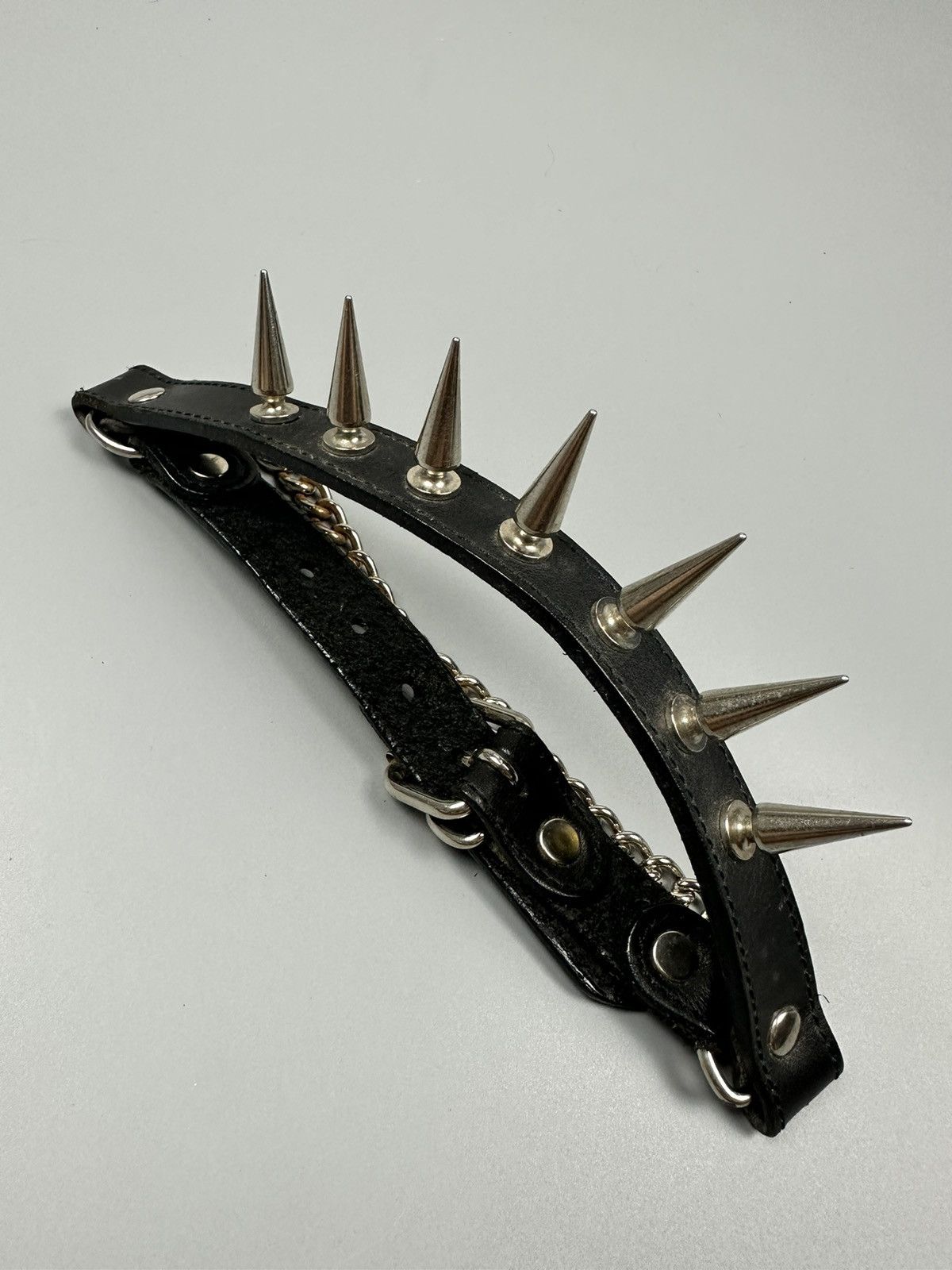 If Six Was Nine × Seditionaries 🔥Rare🔥Punk Gothic Spike Satan 666 Leather Necklace Size ONE SIZE - 6 Thumbnail