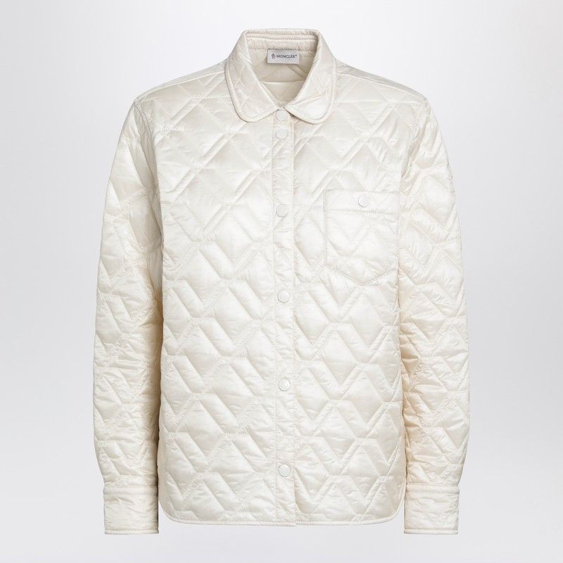 Moncler Moncler Beige Quilted Shirt Size S / US 4 / IT 40 - 1 Thumbnail