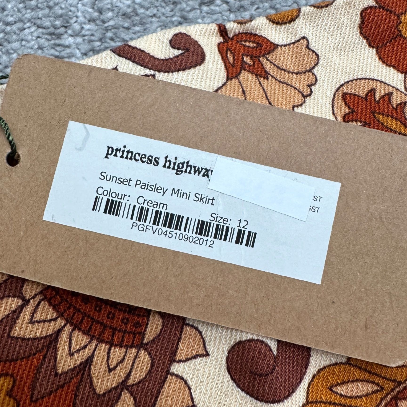 Vintage Princess Highway Skirt Womens 8 Brown Paisley Mini Beach Boho NWT Size 30" / US 8 / IT 44 - 6 Thumbnail