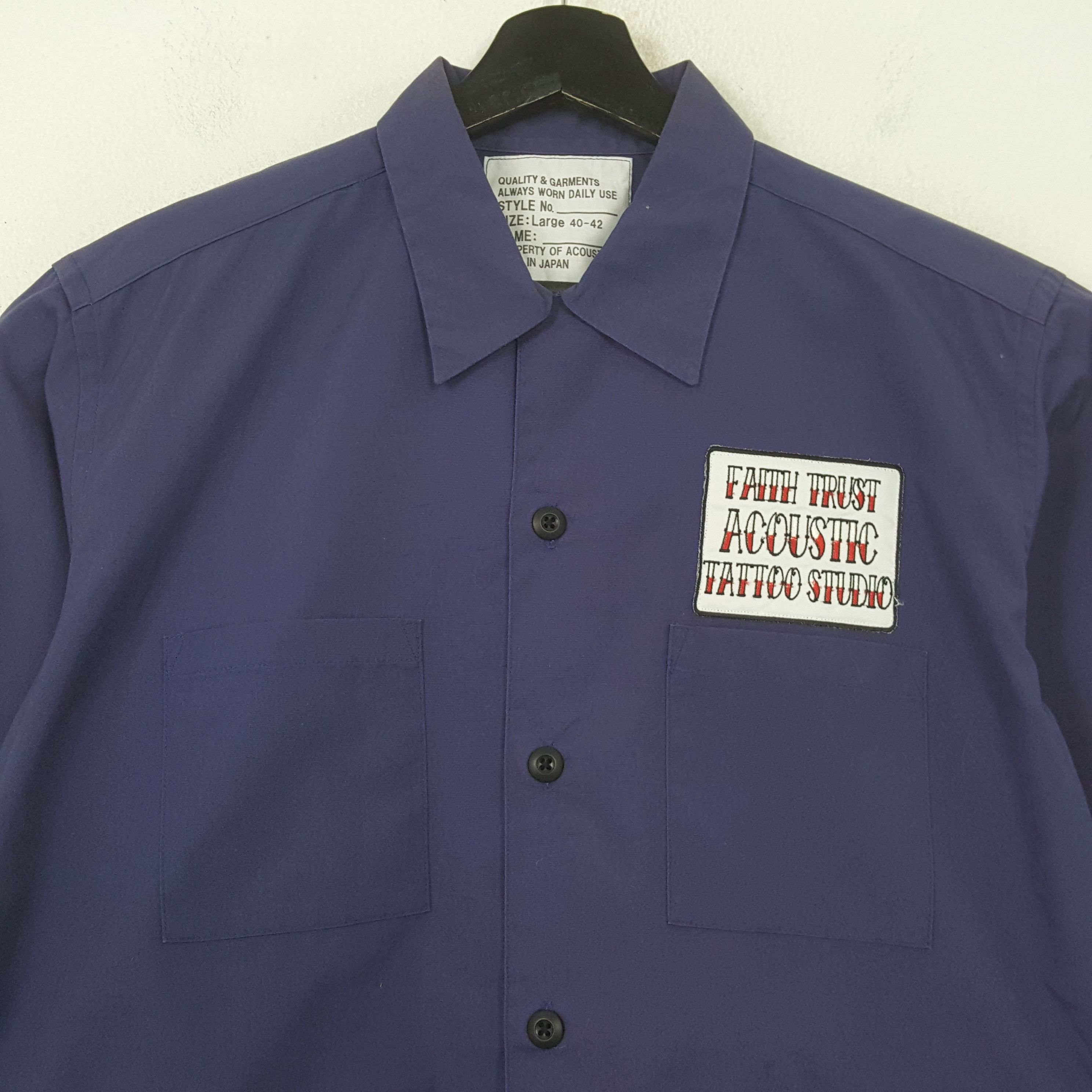 Japanese Brand Faith Trust Acoustic Tattoo Studio Shirt RR7 Size US M / EU 48-50 / 2 - 4 Thumbnail