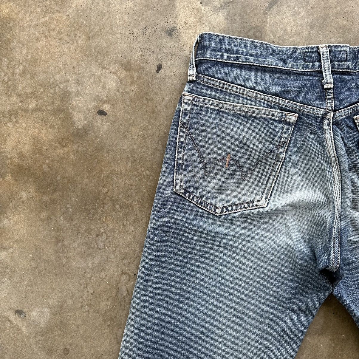 Japanese Brand Vintage E Function Edwin Distressed Jean Faded Denim Pant Size US 30 / EU 46 - 14 Thumbnail