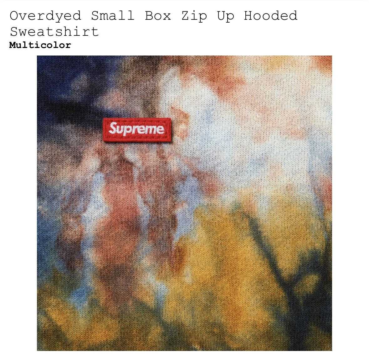 Supreme Supreme overdyed small box zip up hoodie tie dye SS24 | Grailed