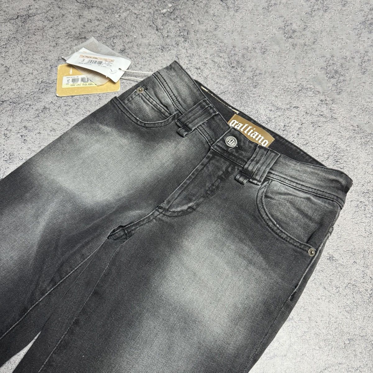 John Galliano NEW Galliano Y2K 00s Flared Jeans Size 24" / US 00 / IT 34 - 4 Thumbnail