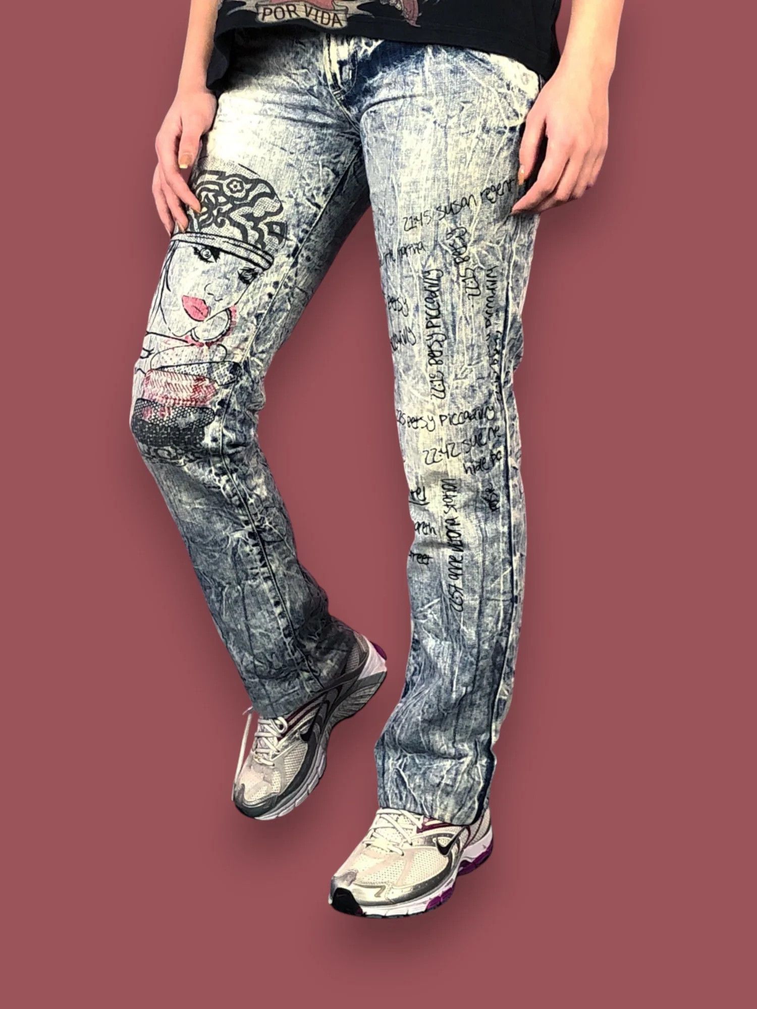 Roberto Cavalli Y2K Roberto Cavalli Vintage Women's Painted Jeans - 28 Size 27" / US 4 / IT 40 - 2 Thumbnail