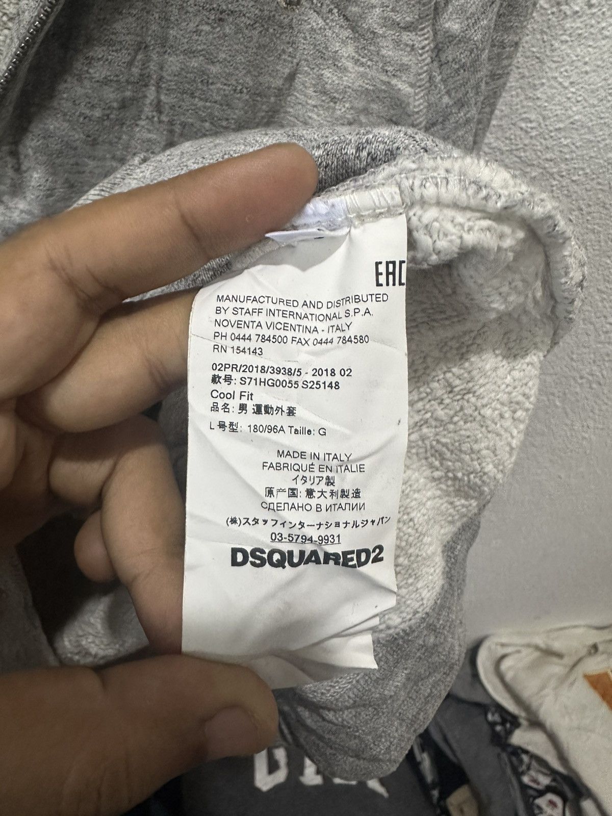 Dsquared2 Dsquared2 Men's Distressed Zipped Hoodie Size L Size US L / EU 52-54 / 3 - 12 Thumbnail