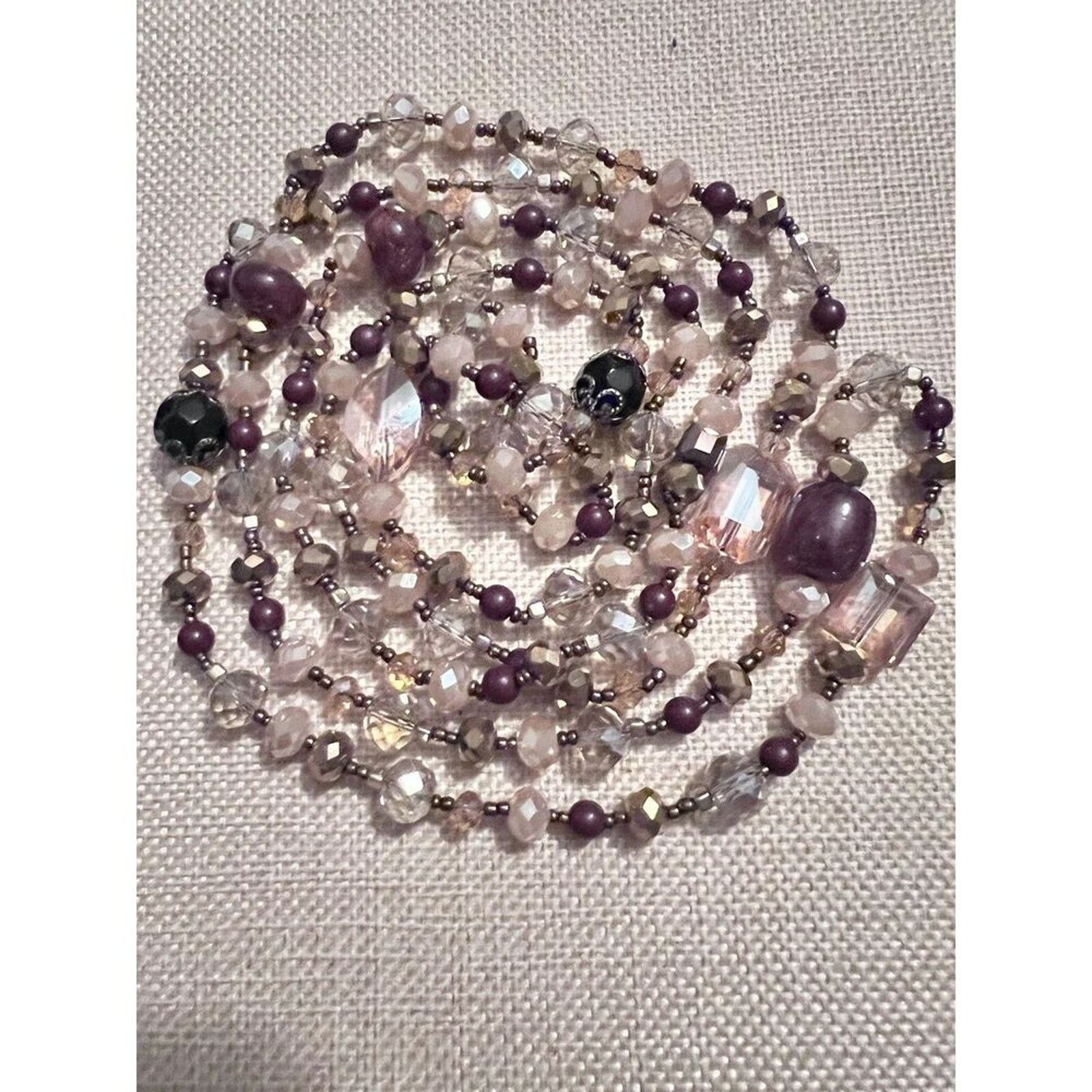 Other Glass Necklace 58” No Clasp Beautiful Colors Size ONE SIZE - 5 Thumbnail