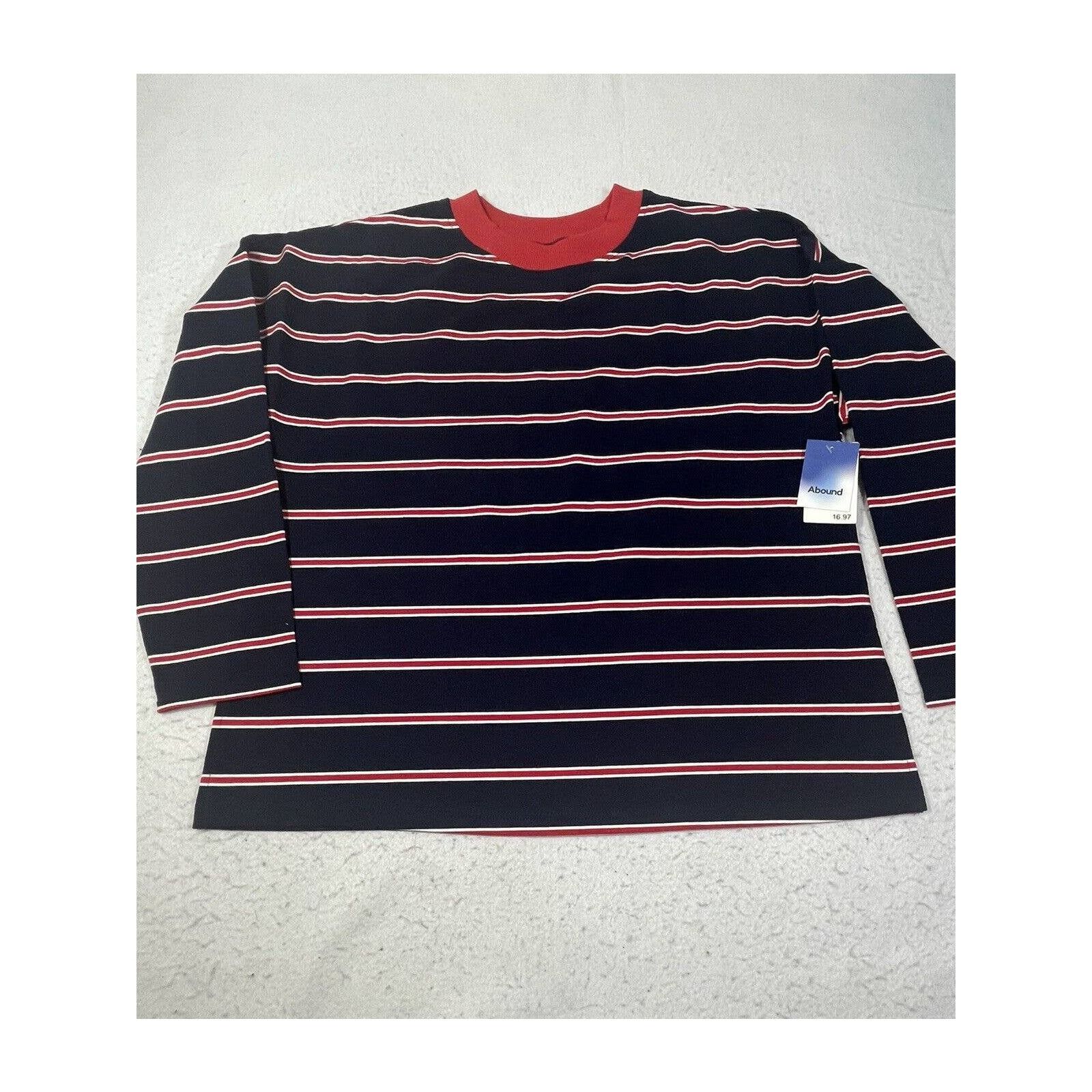 Nordstrom ABOUND Womens Navy Blue Red Striped Tee Size Small Size S / US 4 / IT 40 - 2 Thumbnail