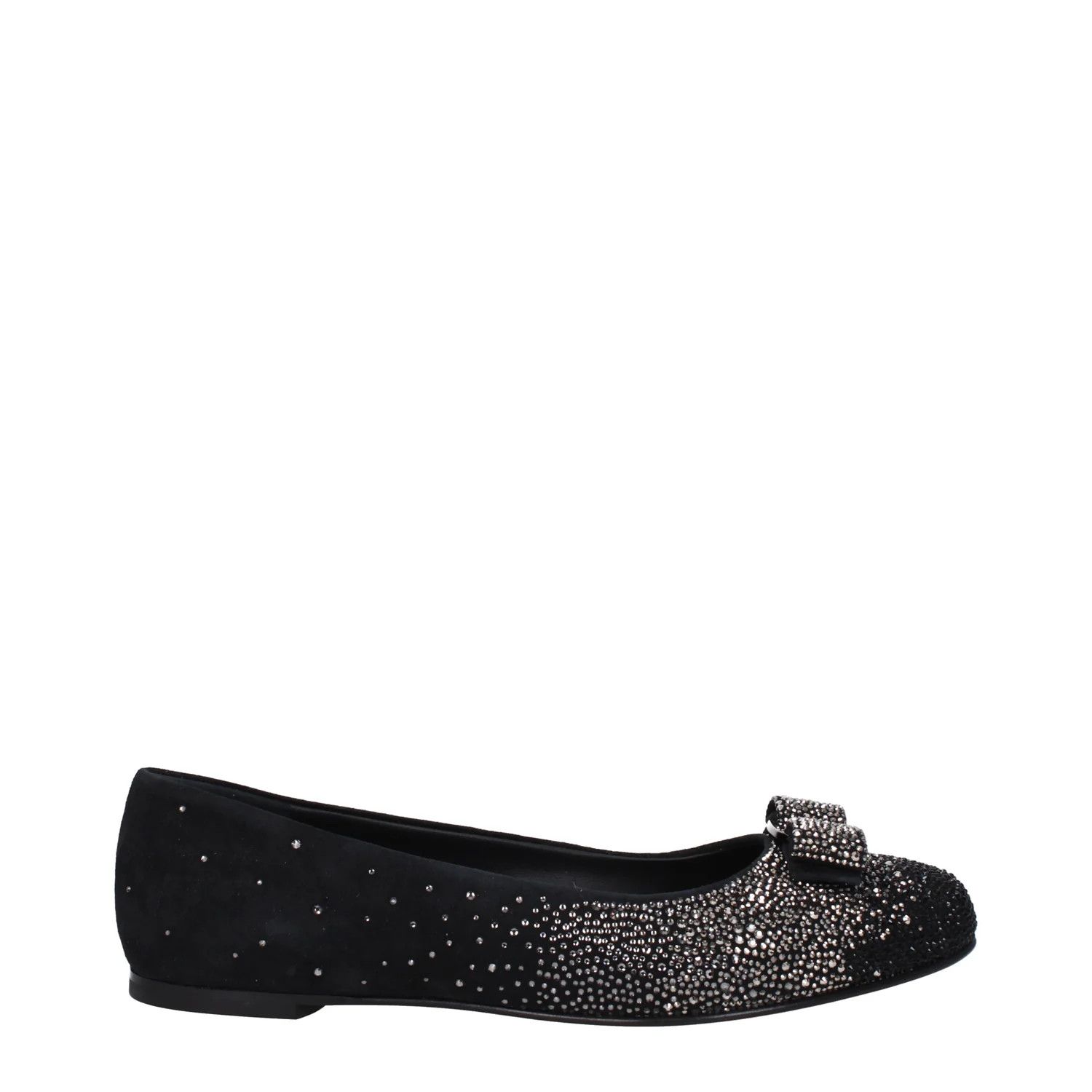 Salvatore Ferragamo ob1o1e1224 Suede Ballet Flats in Black Size US 8.5 / IT 38.5 - 1 Thumbnail