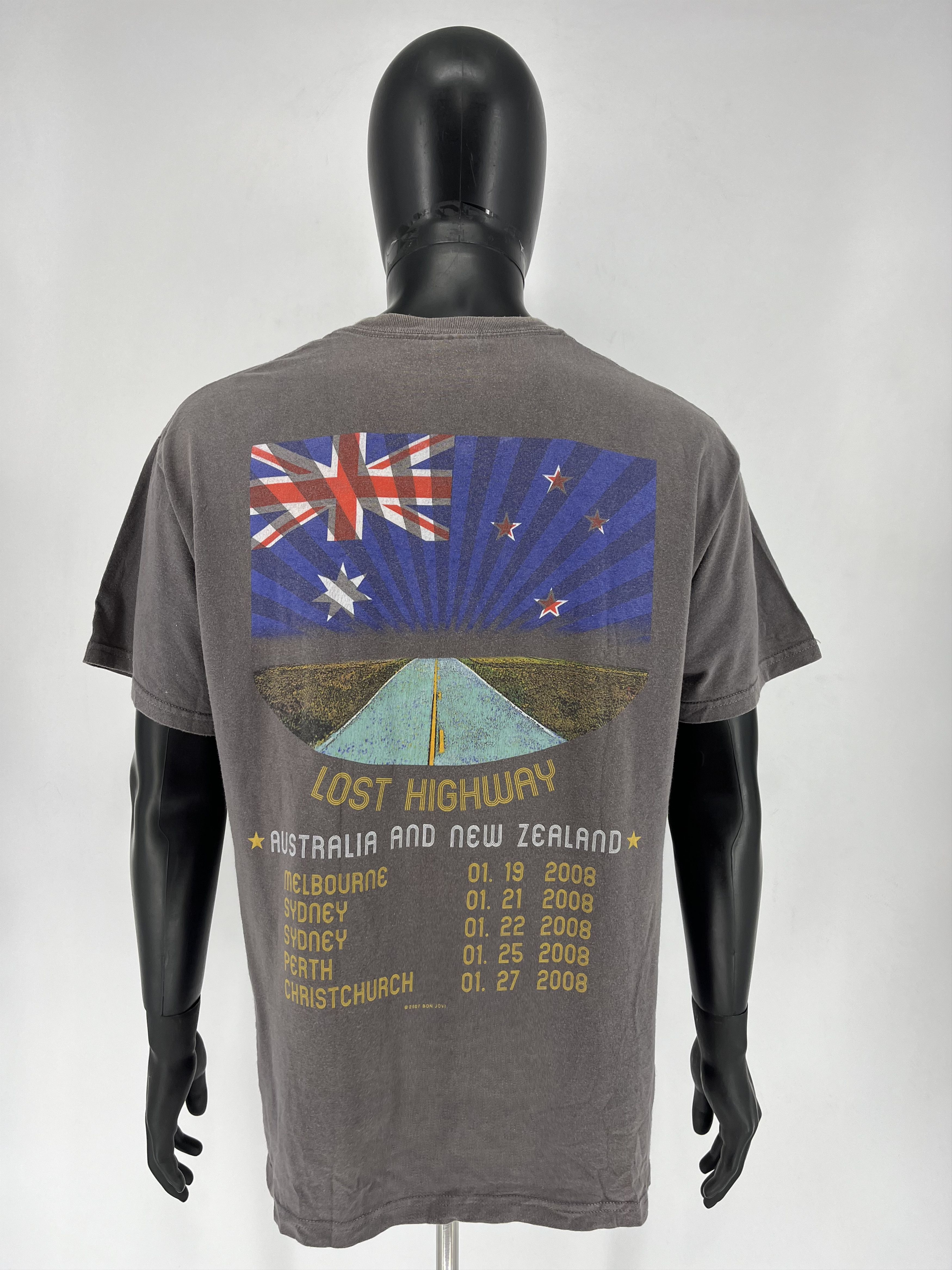 Band Tees × Vintage BON JOVI Lost Highway 2008 Tour Band T-Shirt Double-sided Size US L / EU 52-54 / 3 - 11 Thumbnail