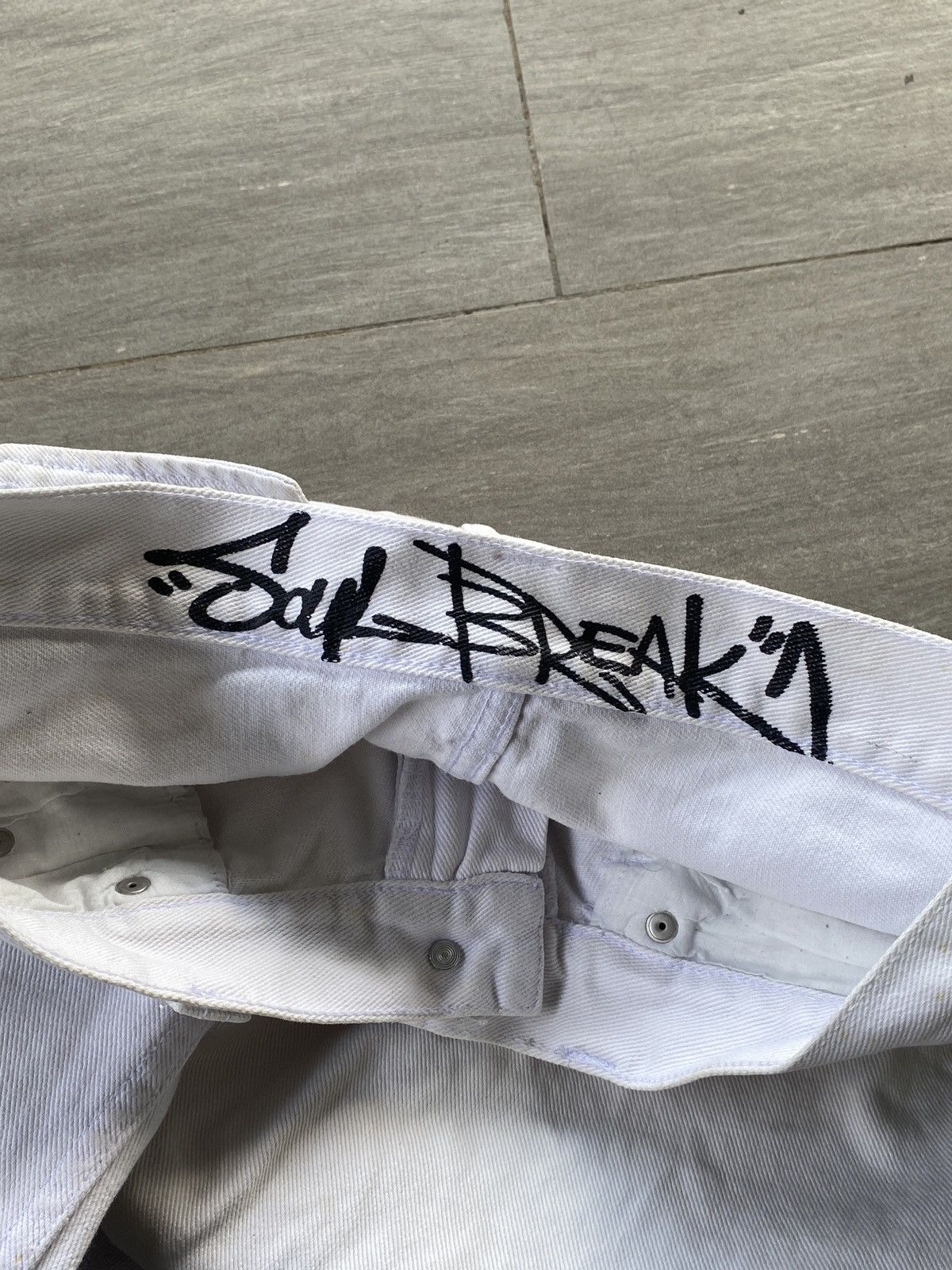 Japanese Brand 🔥BINDING NOW🔥Baggy Soul SBRK White Denim Size US 30 / EU 46 - 12 Thumbnail