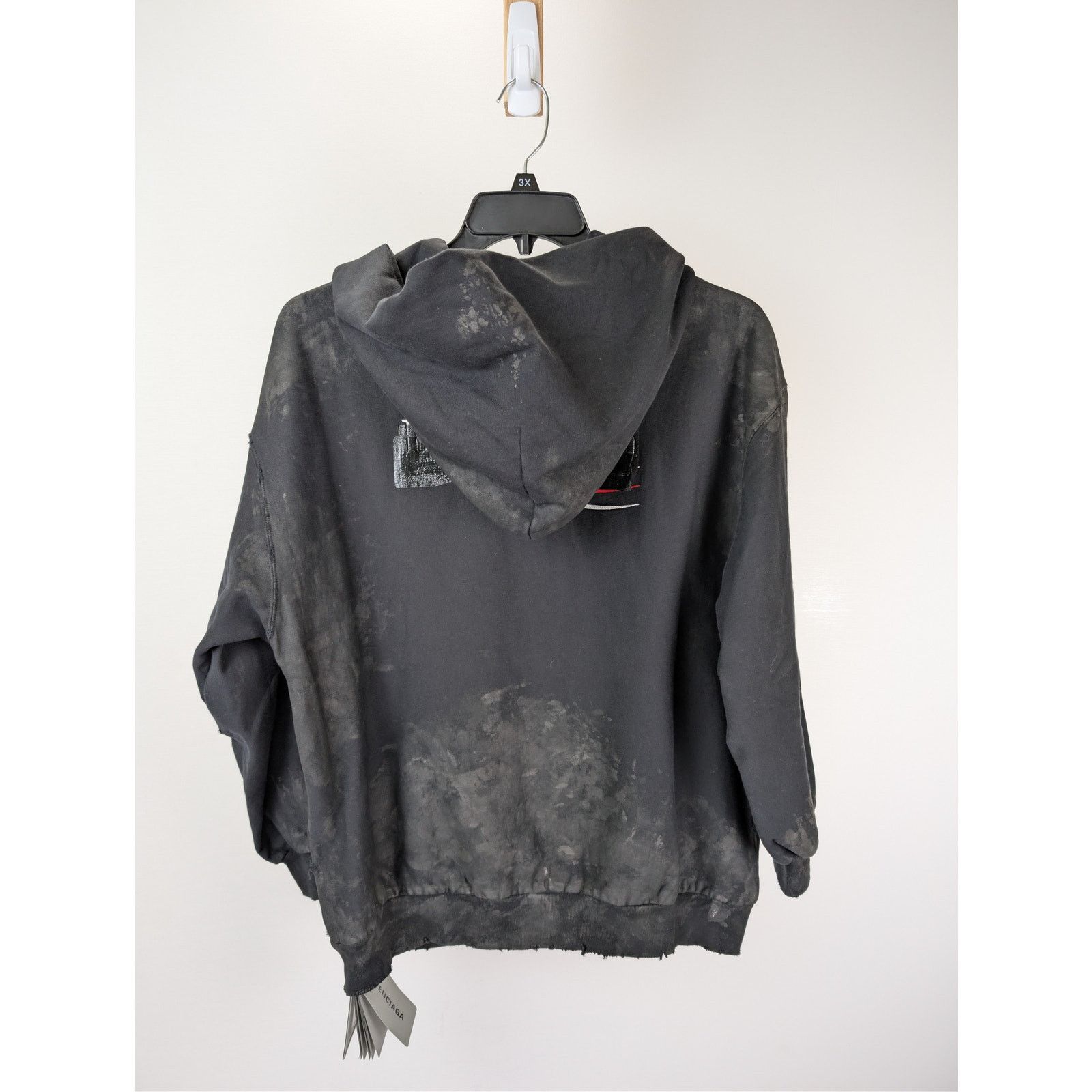 Balenciaga o1rshd1 Small Fit Zip up Hoodie in Black/White/Red Size US S / EU 44-46 / 1 - 13 Thumbnail