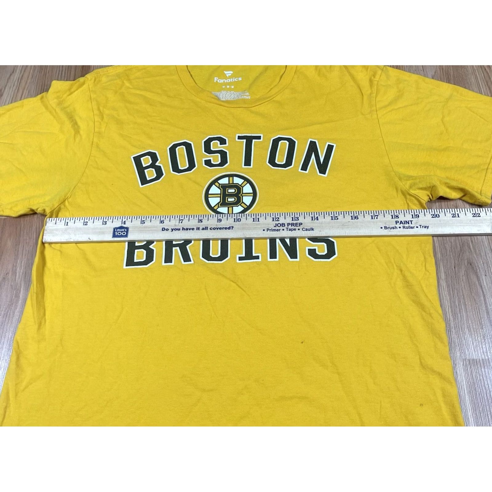 Vintage Fanatics Boston Bruins NHL Hockey T-Shirt Adults Medium M Yellow Cotton Printed Size US M / EU 48-50 / 2 - 6 Thumbnail