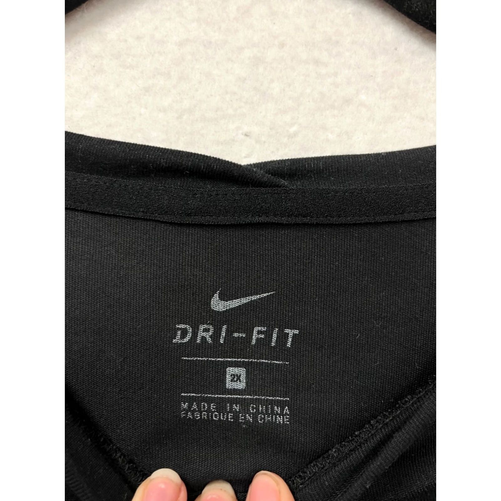 Nike Nike Dri-Fit T-Shirt Black/White Size 2X Mens, Crew Neck, Short Sleeve, Pullover, Activewear, Nike Dri-FIT, Solid, Machine Washable Size XXL / US 16-18 / IT 52-54 - 3 Thumbnail