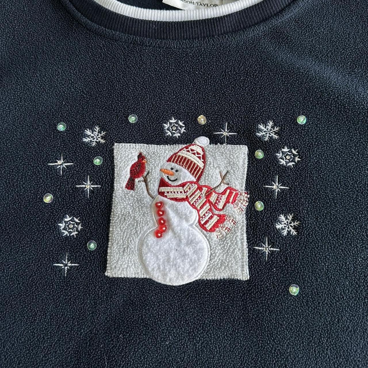Other Vintage Snowman Sweatshirt Womens XL Navy Fleece Cardinal Size XL / US 12-14 / IT 48-50 - 7 Thumbnail