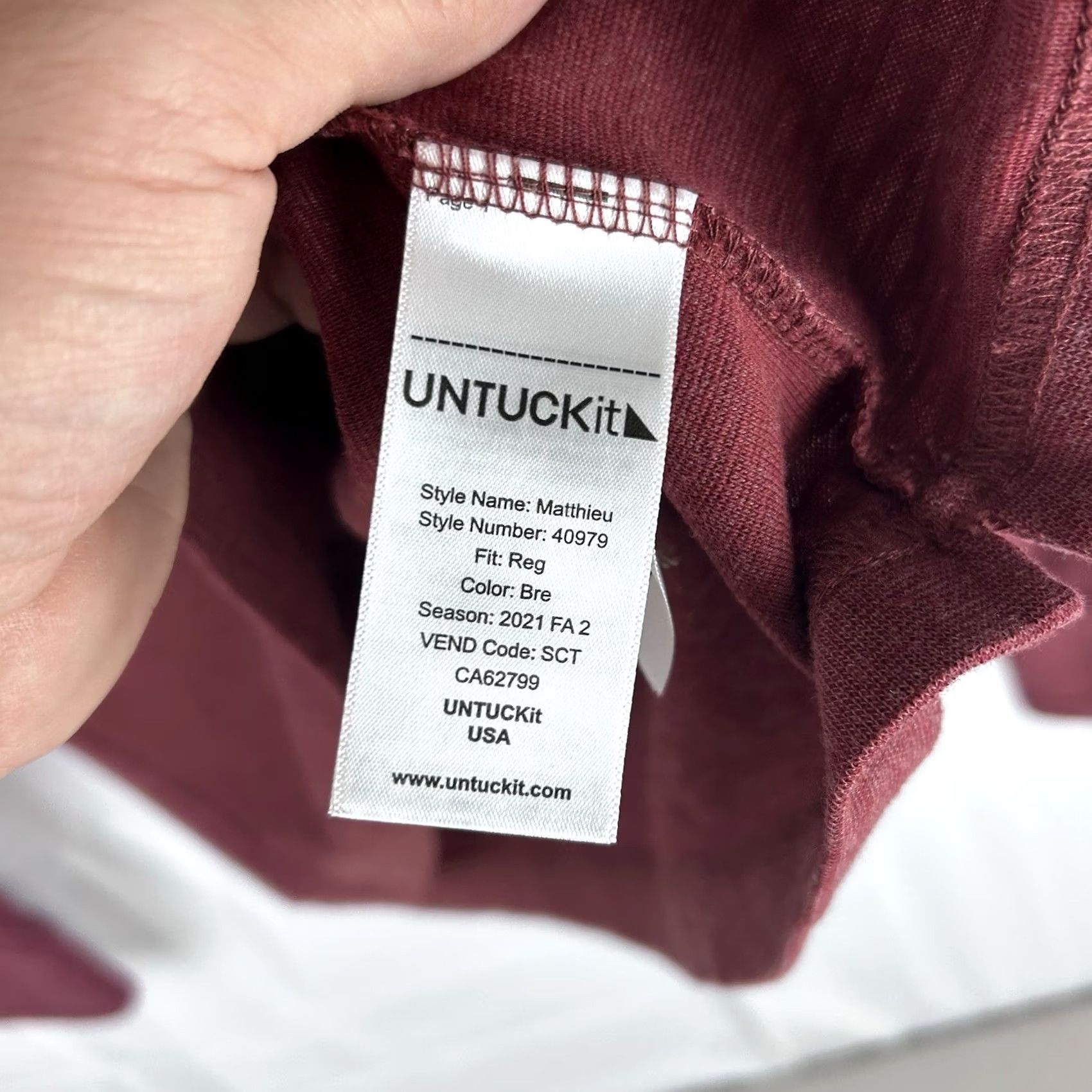 UNTUCKit UNTUCKit Polo Shirt Mens XL Red Solid Mathieu Regular Stretch Casual Long Sleeve Collared Pullover Size US XL / EU 56 / 4 - 6 Thumbnail