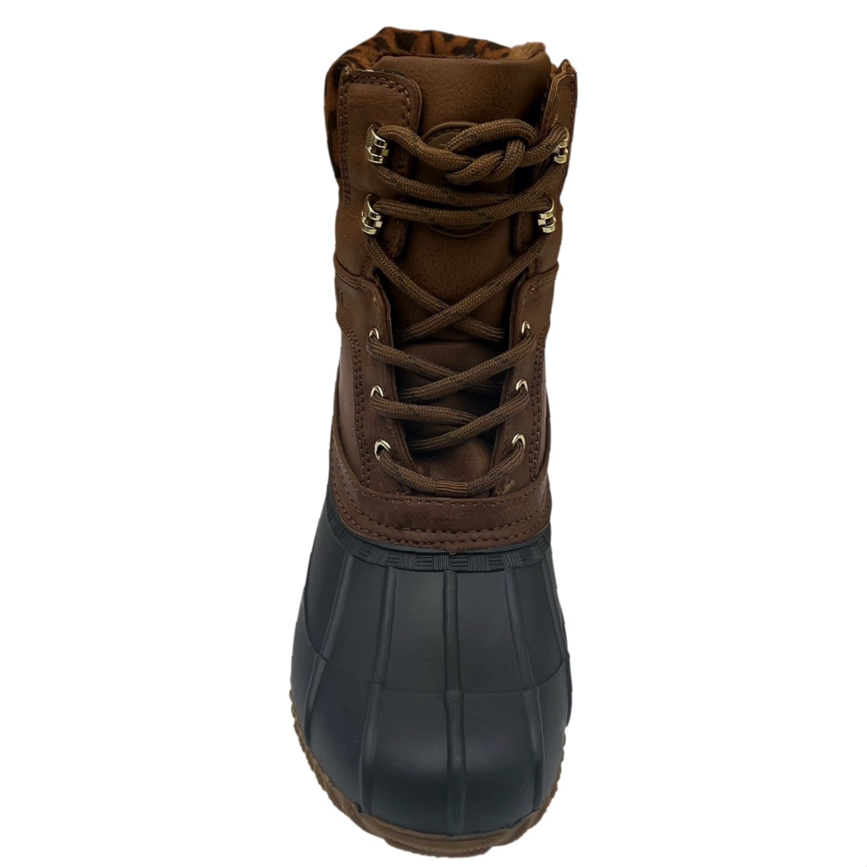 Tommy Hilfiger Tommy Hilfiger Women's Boots Duck Boot Mid-Calf Warm Lined Brown Leopard Print Faux-Shearling Trim 7-7.5 M Solid Leather Upper Rubber Sole Size US 7 / IT 37 - 4 Thumbnail