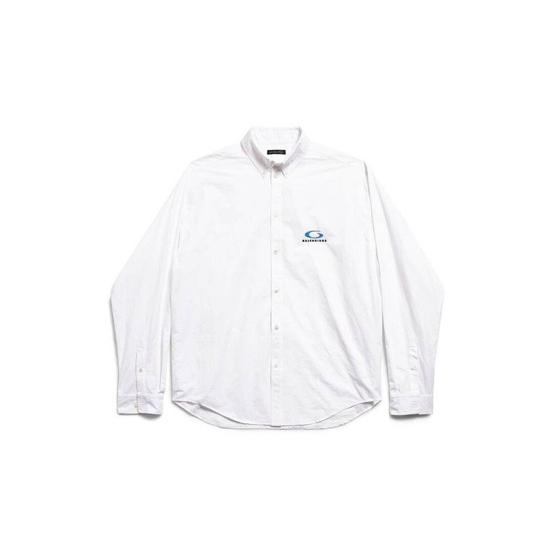 Balenciaga o1w1db10226 Loop Sports Icon Large Fit Shirt in White Size US L / EU 52-54 / 3 - 1 Thumbnail