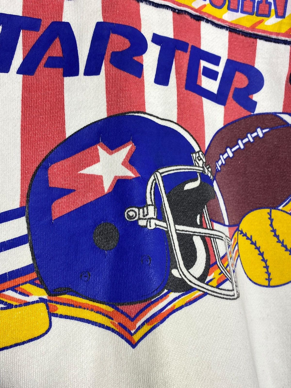 Starter × Vintage Vintage 80s 90s Starter All American Oversized Sweatshirt Size US XL / EU 56 / 4 - 4 Thumbnail
