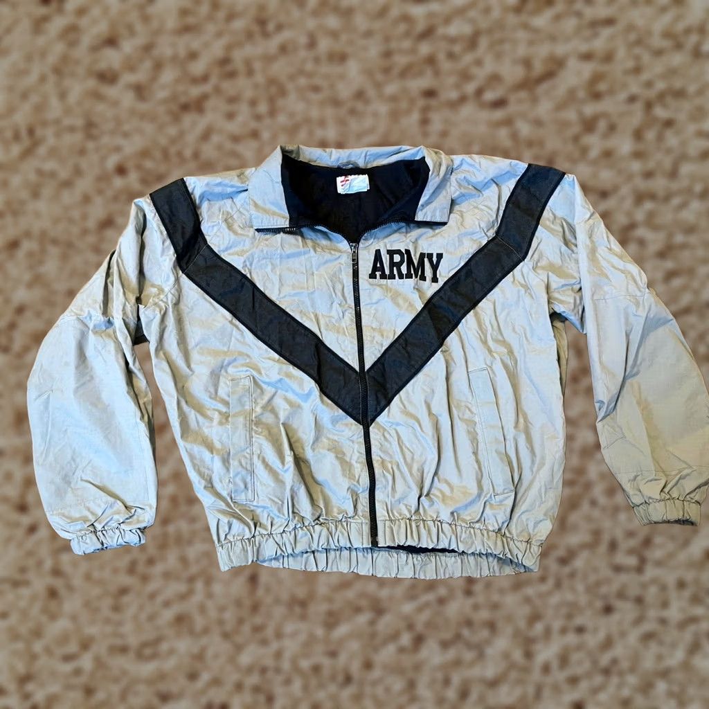 Vintage U.S. Army Skilcraft Windbreaker Jacket Gray Large L Mens Casual Full Zip Track Size US L / EU 52-54 / 3 - 1 Thumbnail