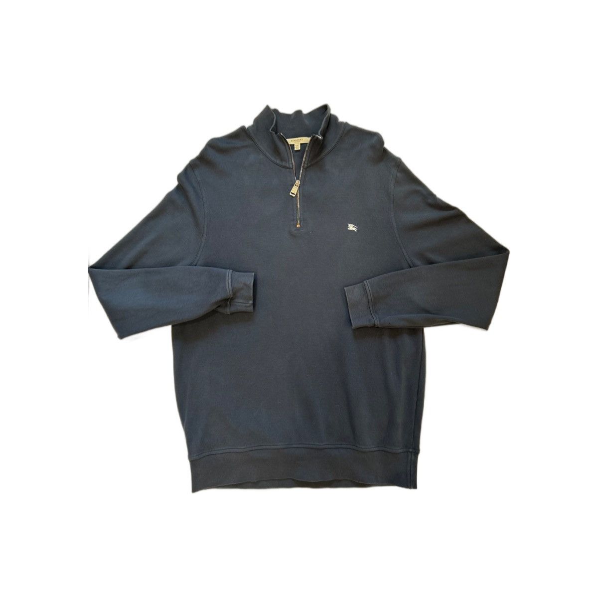 Burberry VTG Y2K Burberry Navy 1/4 Zip Pullover XL Size US XL / EU 56 / 4 - 1 Thumbnail