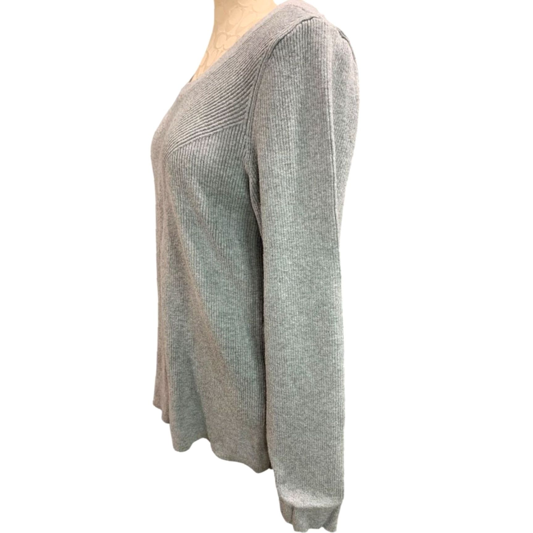 Talbots Talbots Sweater Womens Gray Ribbed Cotton Blend Size Large Size L / US 10 / IT 46 - 3 Thumbnail