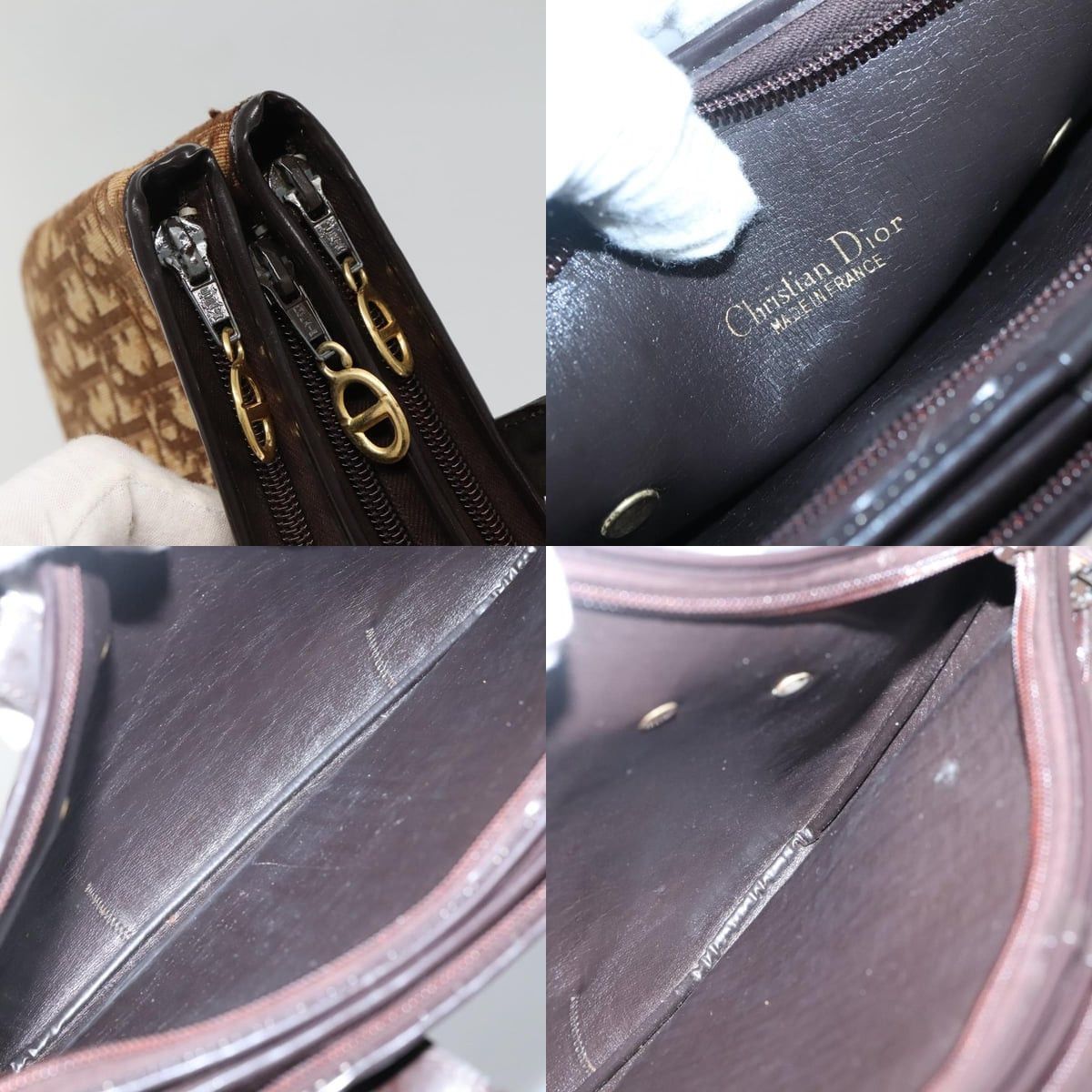 Dior DIOR Trotter Canvas Hand Bag Brown Gold Size ONE SIZE - 11 Thumbnail