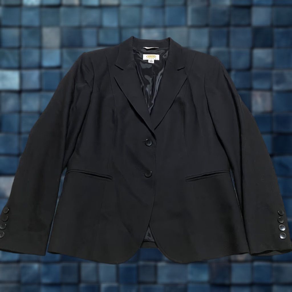 Talbots Talbots Blazer Womens 10P Petite Black Wool Lined Button-Up Office Classic Jacket Size L / US 10 / IT 46 - 1 Thumbnail