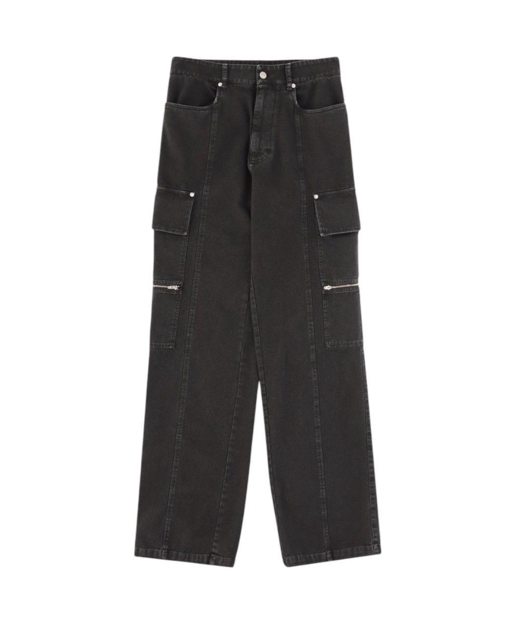 1017 ALYX 9SM × Alyx × MMW ALYX Skater Cargo Canvas Wide-Leg Pants in Washed Black Size US 30 / EU 46 - 1 Thumbnail
