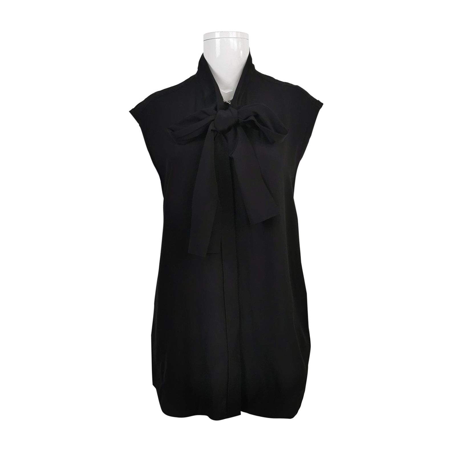 Burberry Burberry Black Silk Sleeveless Blouse 0079 Size US S / EU 44-46 / 1 - 1 Thumbnail