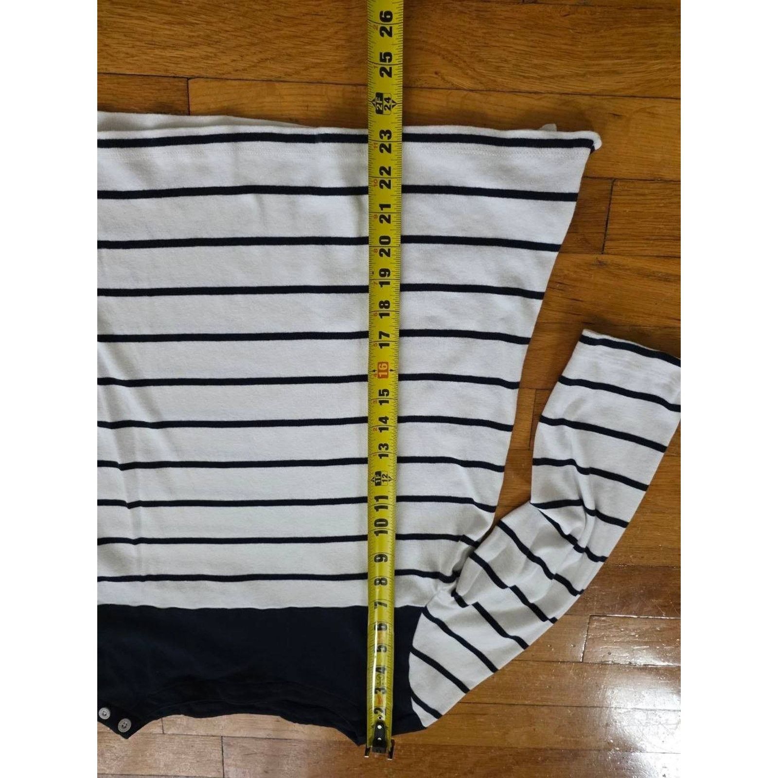 Nautica Nautica Womens Breton Striped 3/4 Sleve Pure Shirt S A001557 Size S / US 4 / IT 40 - 4 Thumbnail