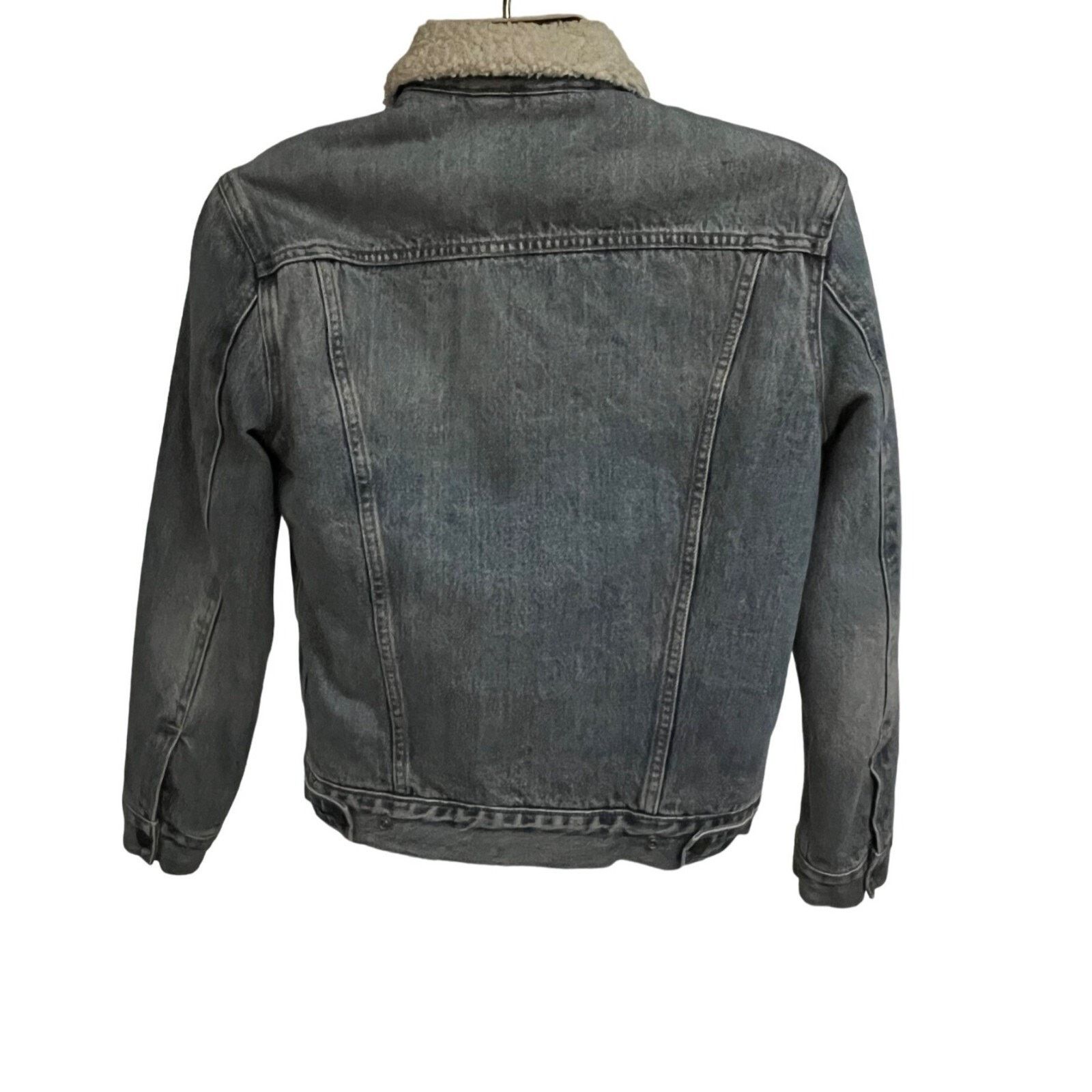 Levi's Levis Denim Sherpa Lined Trucker Jacket Medium Flap Pockets Size US M / EU 48-50 / 2 - 2 Thumbnail