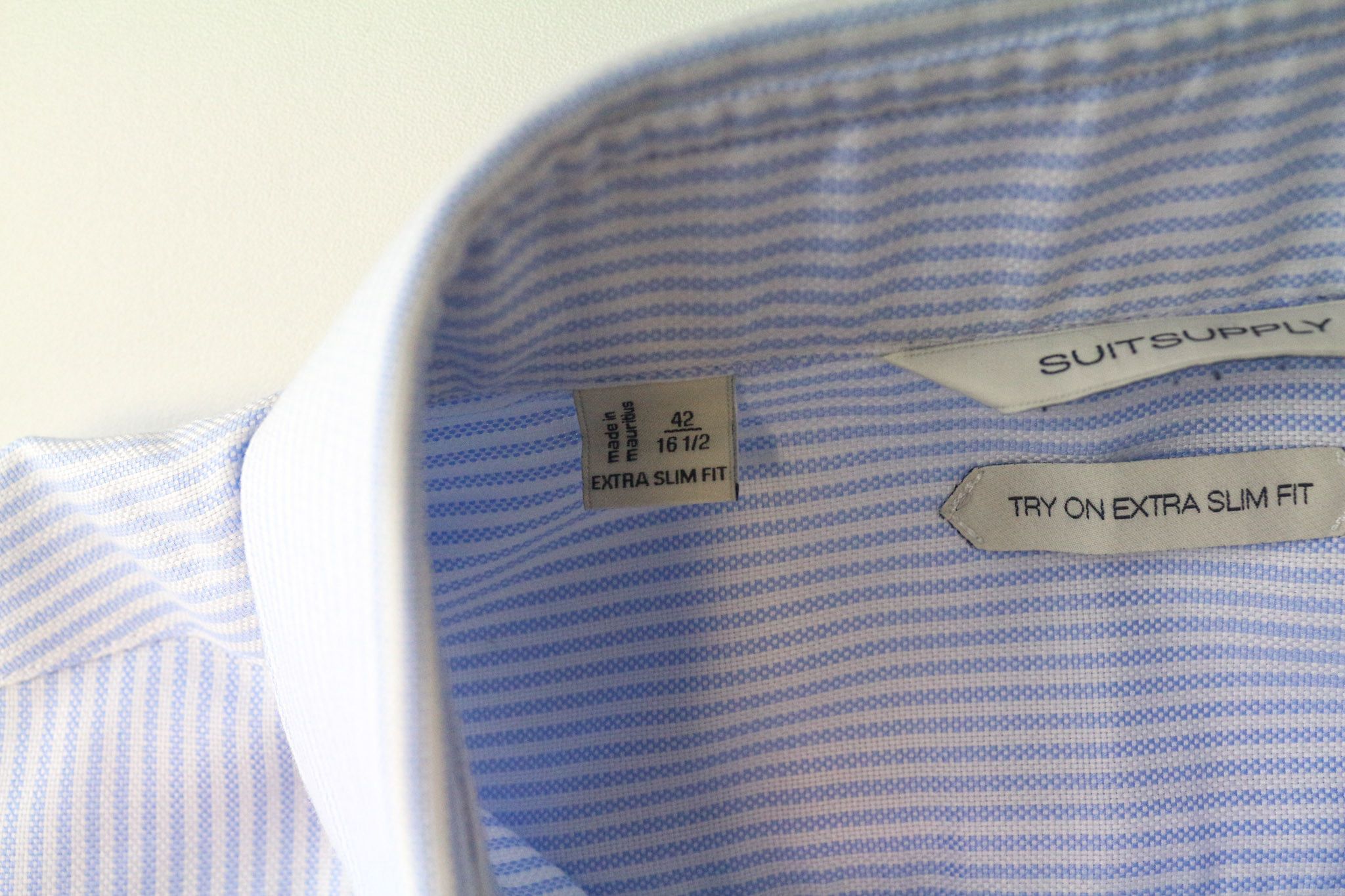 Suitsupply TRY ON XS 42/16 1/2 Blue Pinstripe Shirt 86599 Size 42R - 5 Thumbnail