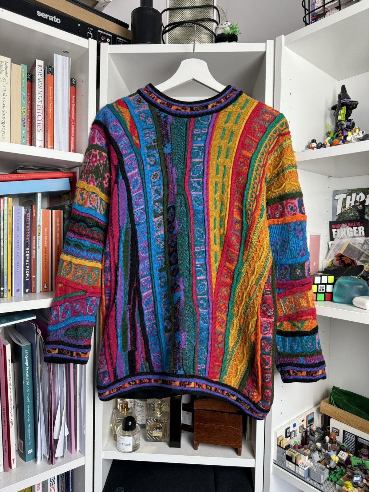 Coogi  Designer  Vintage Vintage Corgi cable knit multicolor wool sweater  S biggie 90s | Grailed
