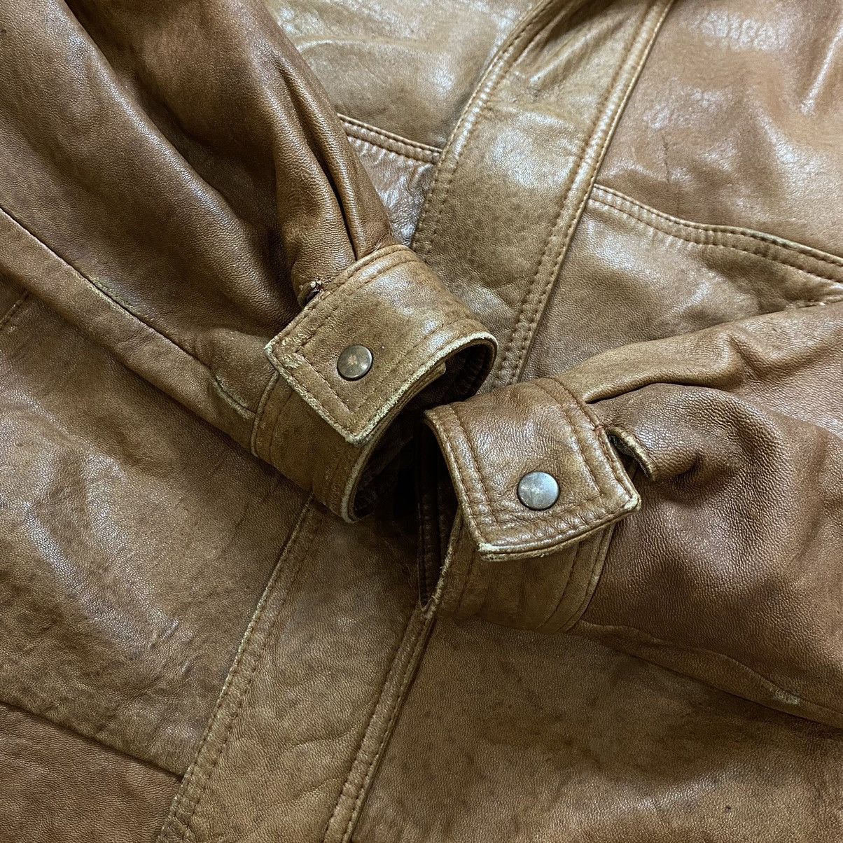 Vintage Vintage 90s Brown Leather Nylon Motorcycle Jacket Y2K Retro Size US XL / EU 56 / 4 - 4 Thumbnail