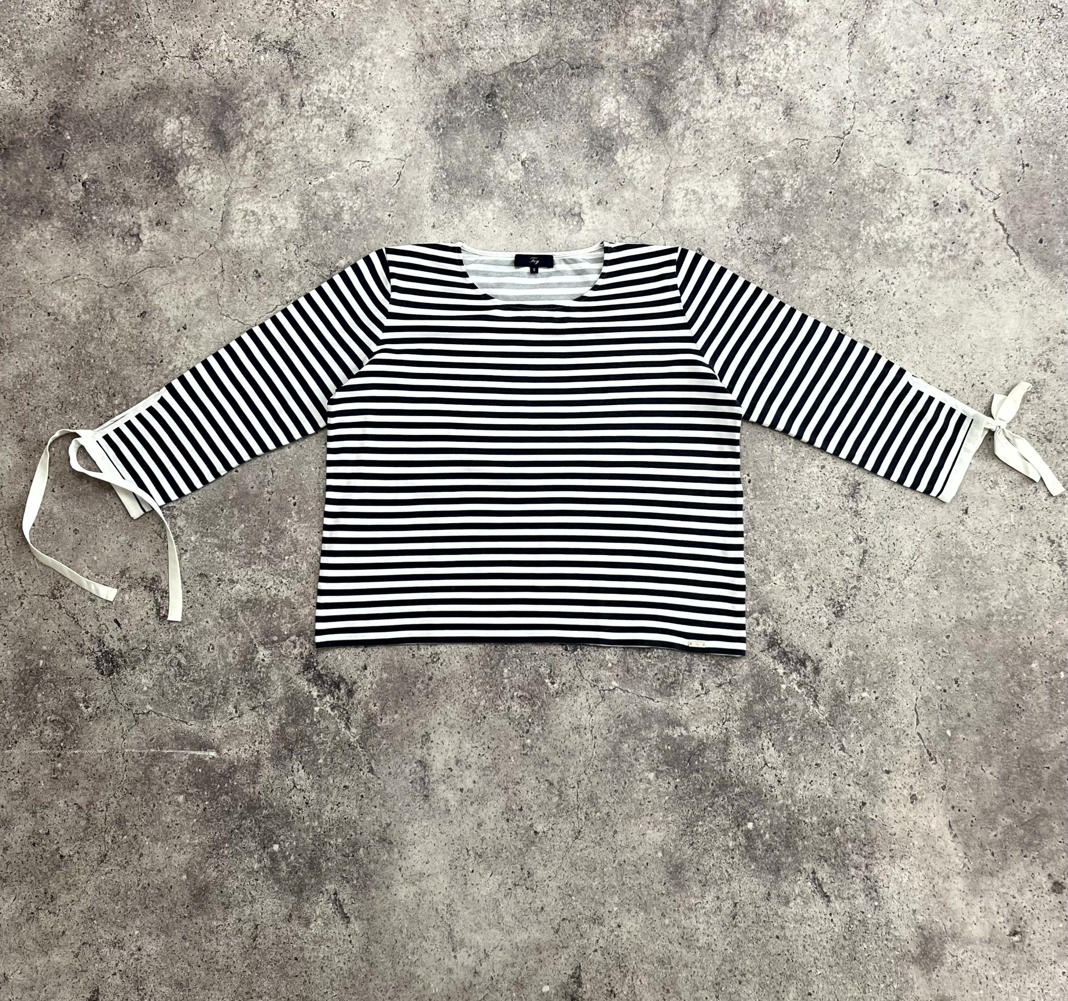 Fay Fay Striped White Sweatshirt 3/4 Sleeves Size S Size S / US 4 / IT 40 - 1 Thumbnail