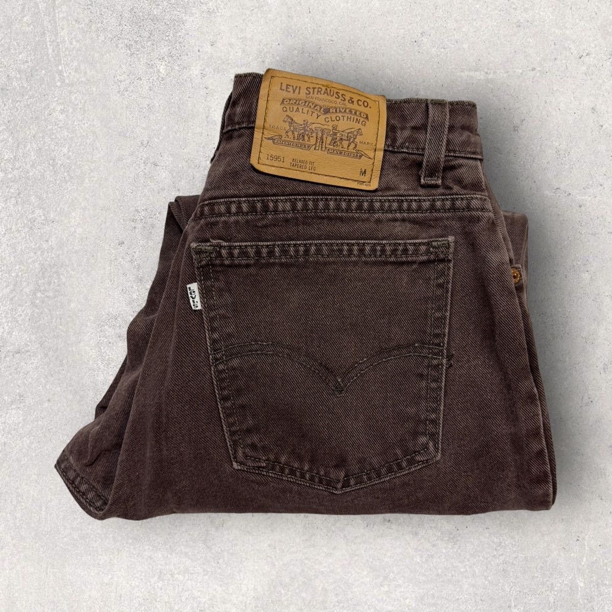 image of Levis x Vintage Levi’S 950 White Tab Jeans in Maroon, Women's (Size 30)