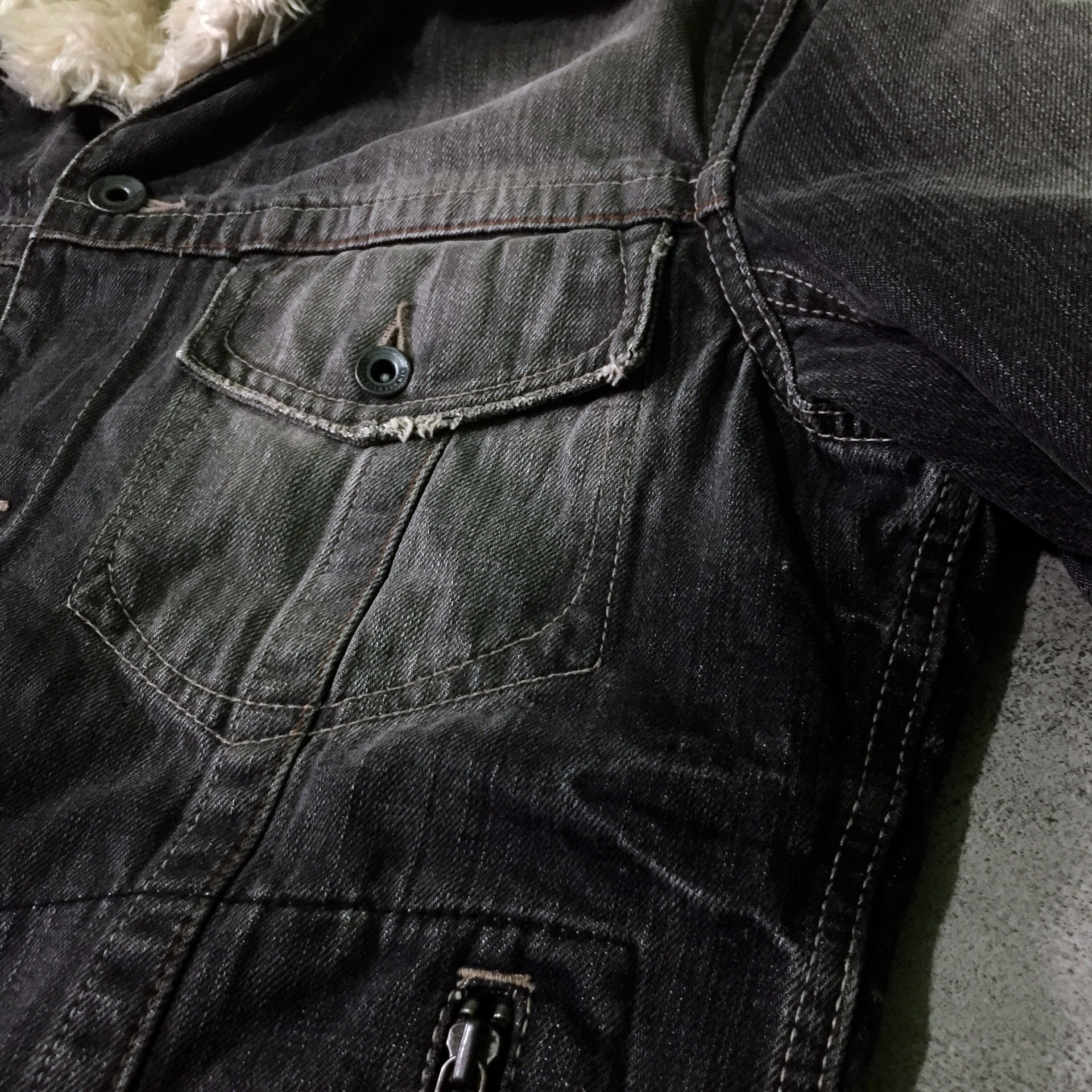 Nicole Club NCFM Stone Wash Denim LIner Fur Double Jacket Size US M / EU 48-50 / 2 - 6 Thumbnail