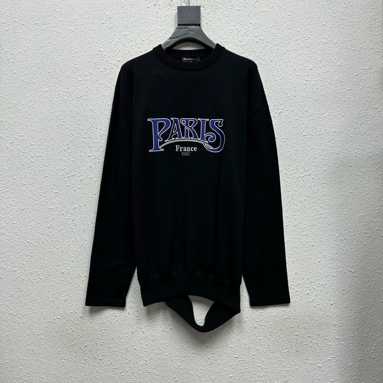 Balenciaga Balenciaga Paris Destroyed Hem Sweater Size US S / EU 44-46 / 1 - 1 Thumbnail
