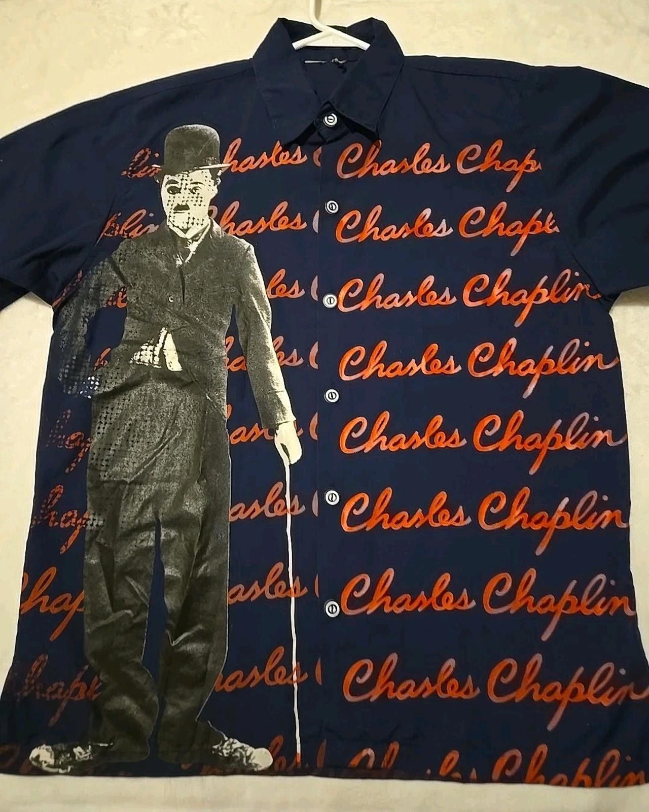 The Unbranded Brand Charlie Chaplin Tramp Button Shirt Size M/L Customized Print Size US M / EU 48-50 / 2 - 2 Thumbnail