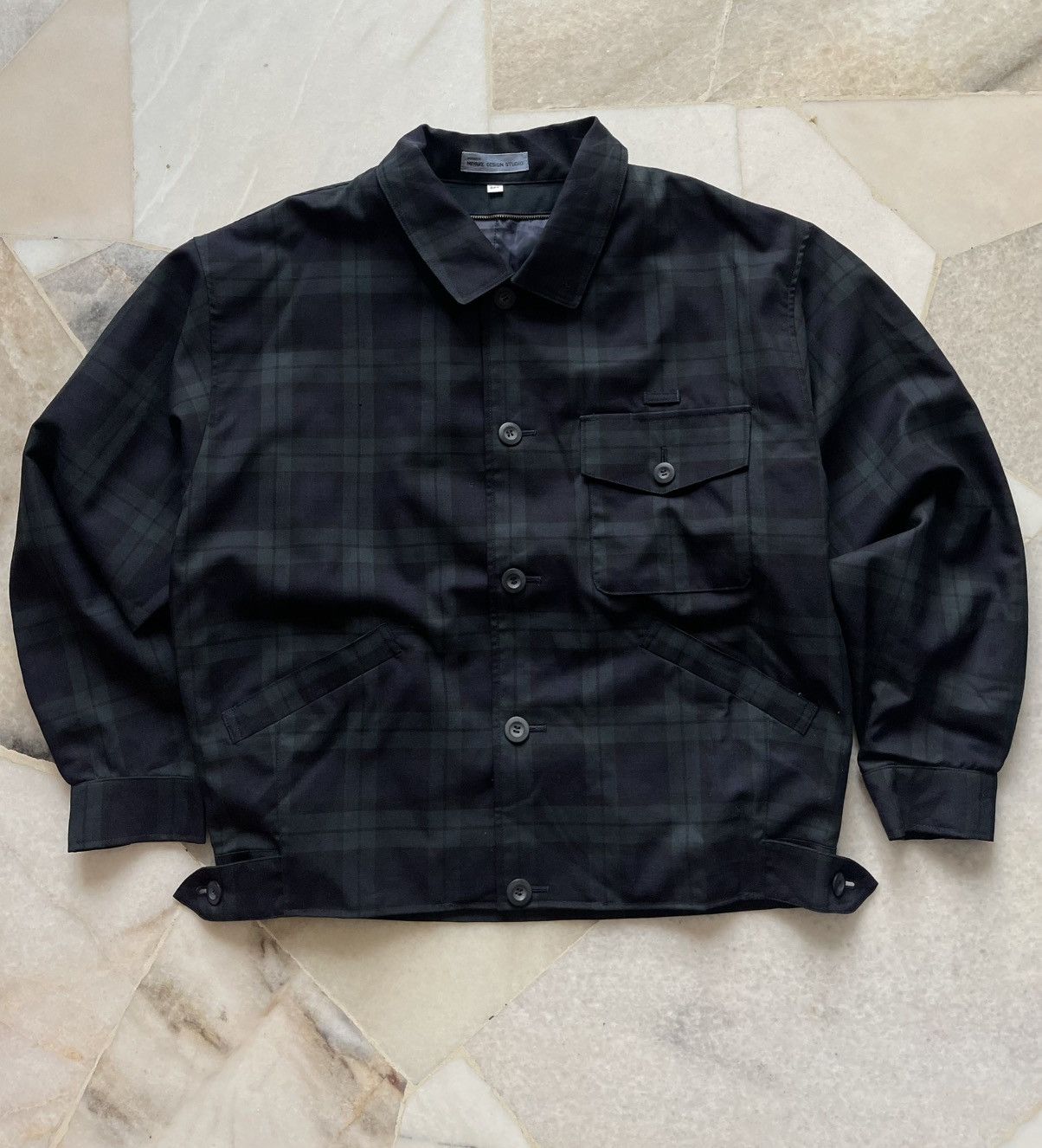 Issey Miyake 70s Issey Miyake Studio Plaid Crop Wool Jacket A1 Size US L / EU 52-54 / 3 - 1 Thumbnail