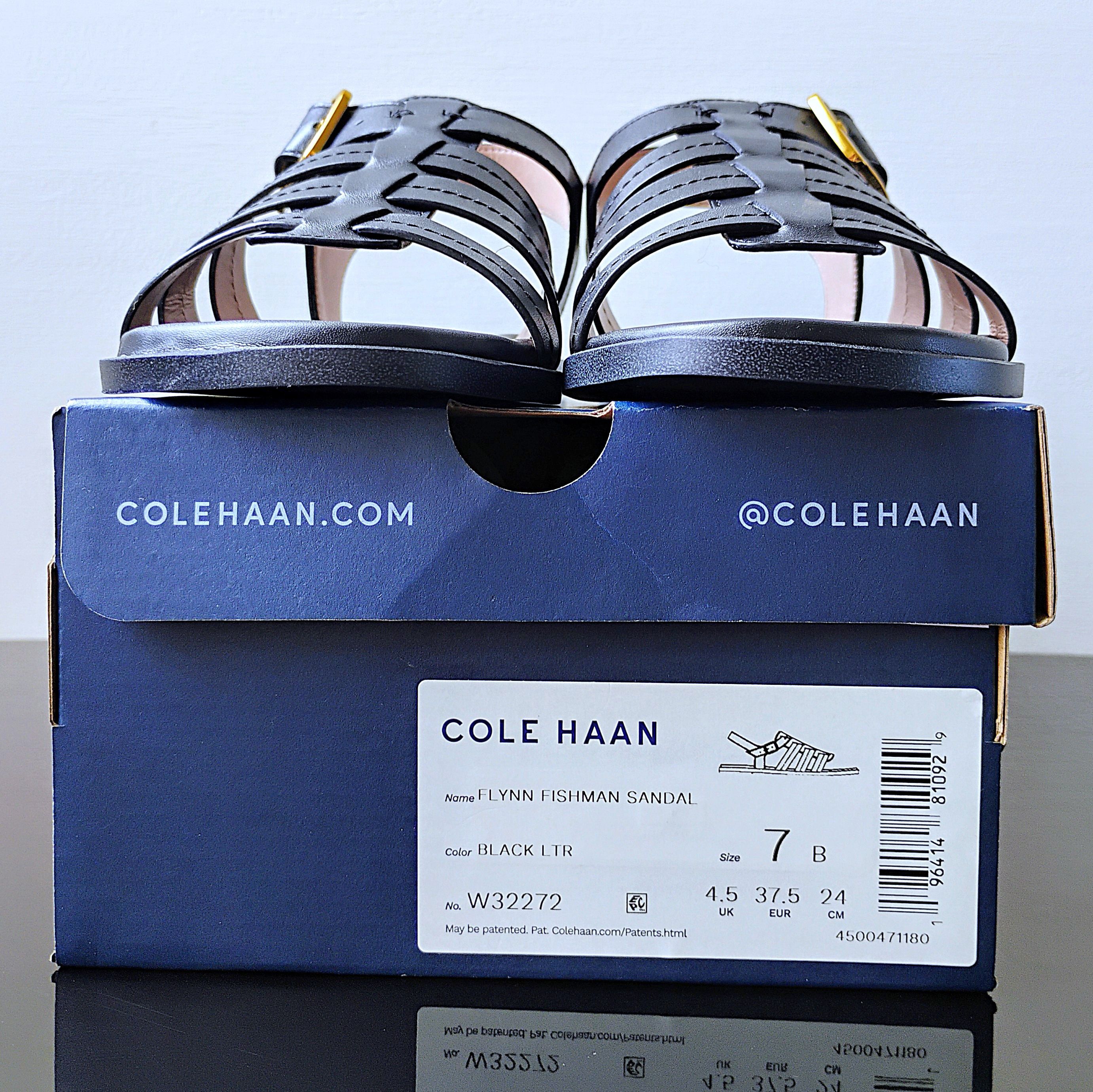 Cole Haan Cole Haan Women's Flynn Fishman Sandals in Amazing Black Size US 7 / IT 37 - 14 Thumbnail