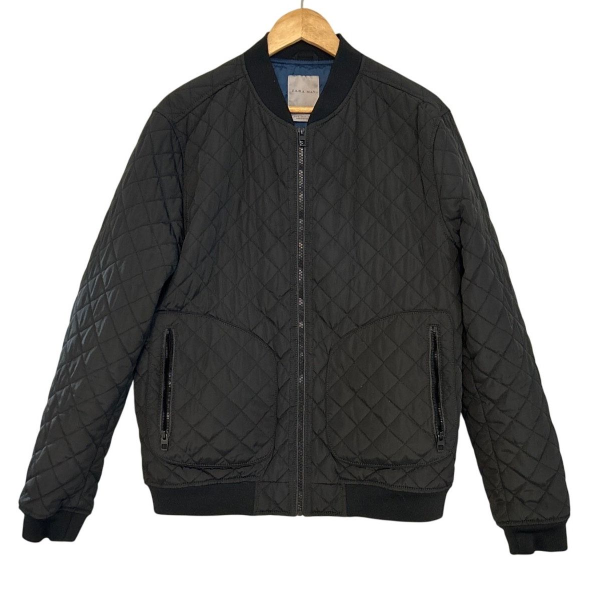 Zara Zara Man Quilted Diamond Shape Lightweight Bomber Jacket Size US XL / EU 56 / 4 - 1 Thumbnail