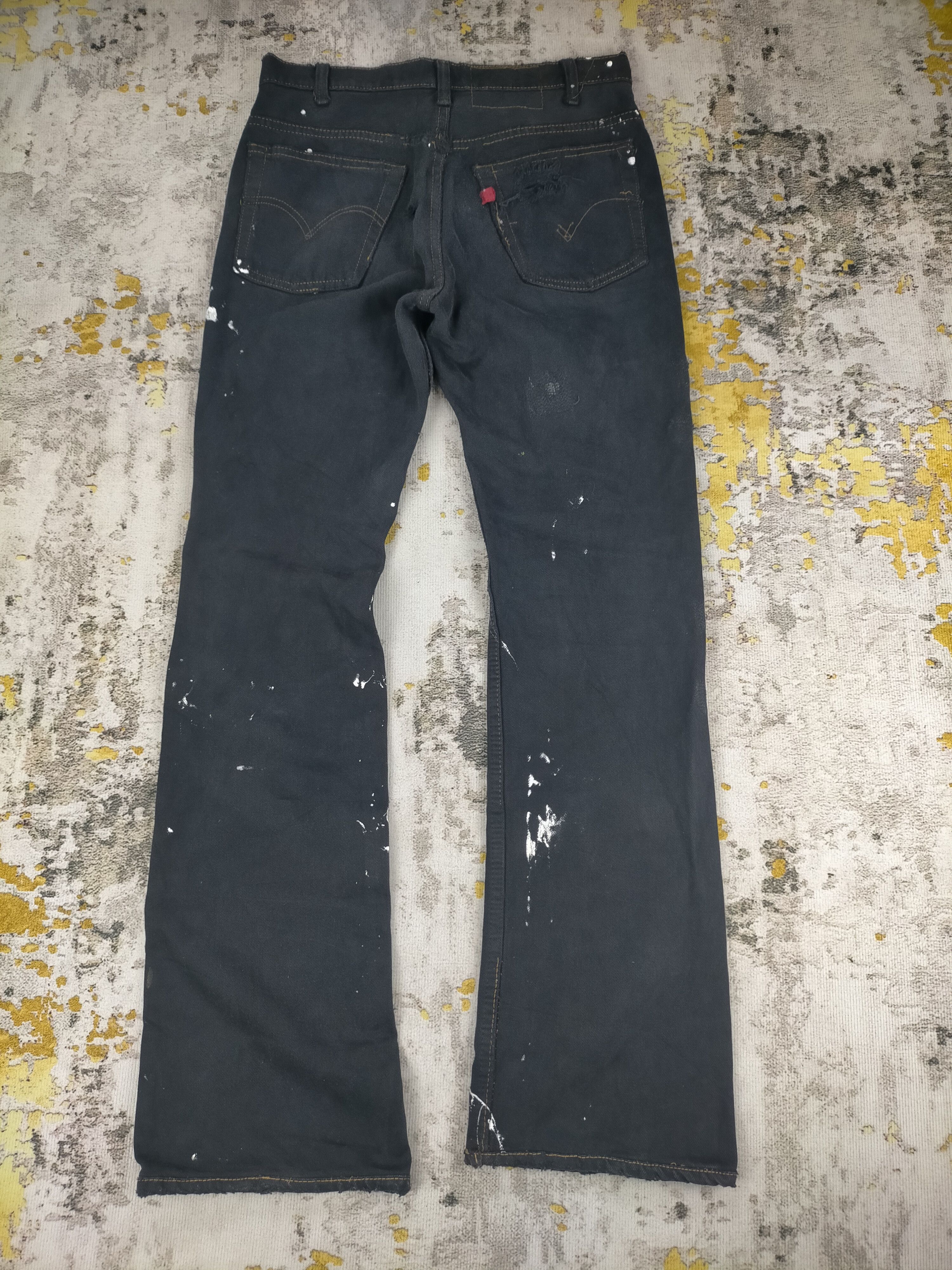 Levi's Rare 80s Levis 517 Trashed Splatter Distressed Flare Jeans Size US 30 / EU 46 - 2 Thumbnail