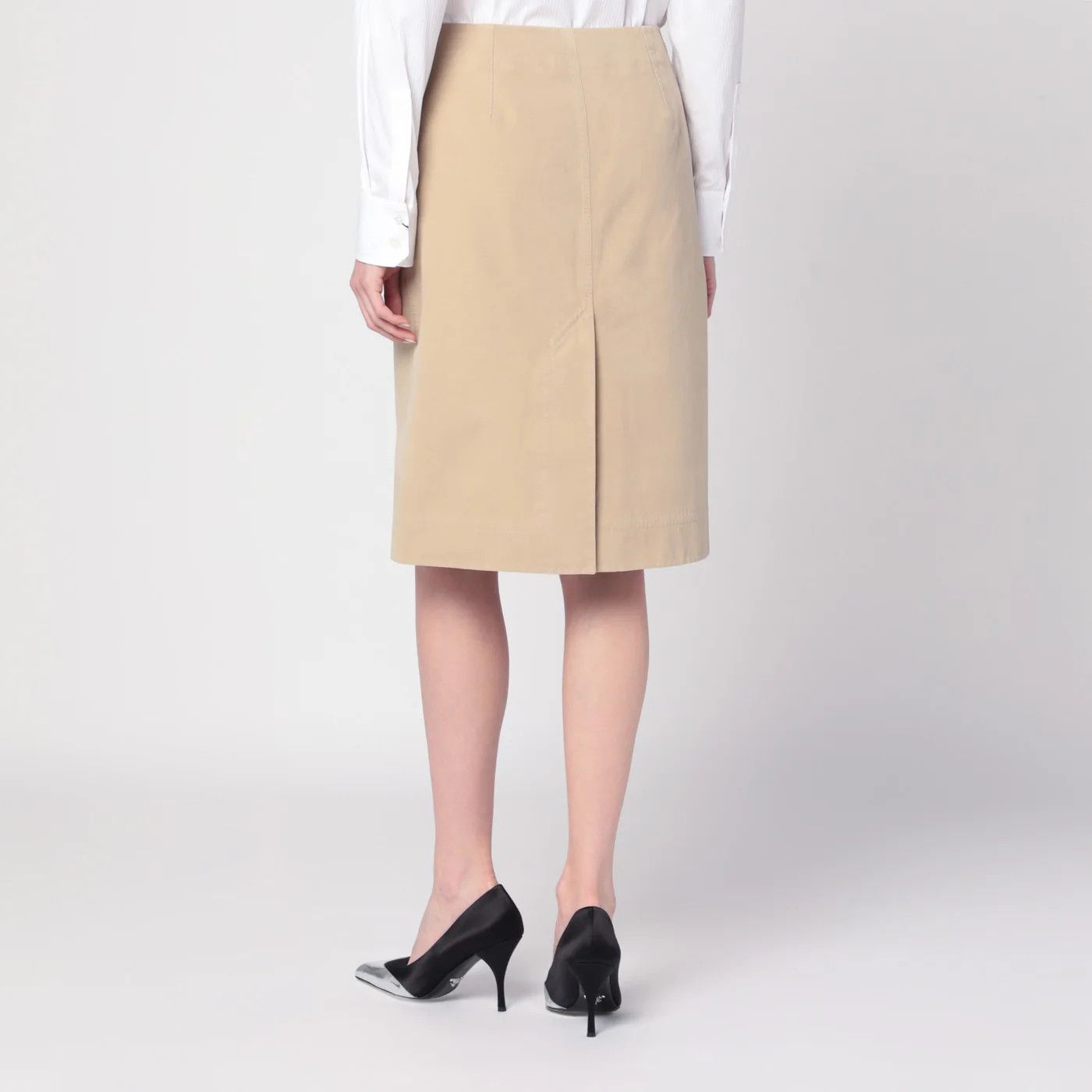 Burberry o1d2blof0426 Cotton Skirt in Beige Size 27" / US 4 / IT 40 - 4 Thumbnail
