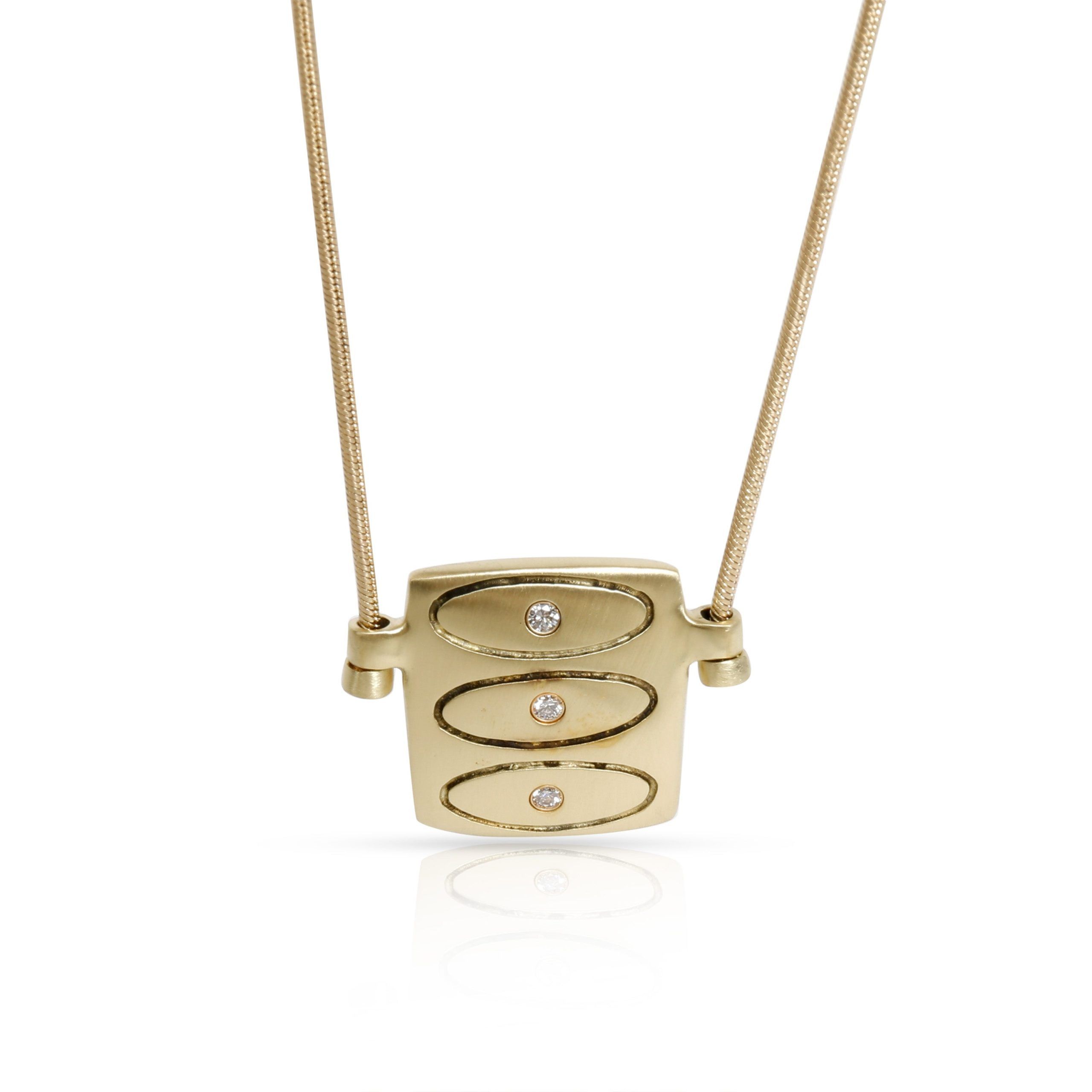 image of Louis Vuitton Lisa Jenks 3 Diamond Pendant Necklace In 18K Yellow Gold 0.03 Ctw, Women's